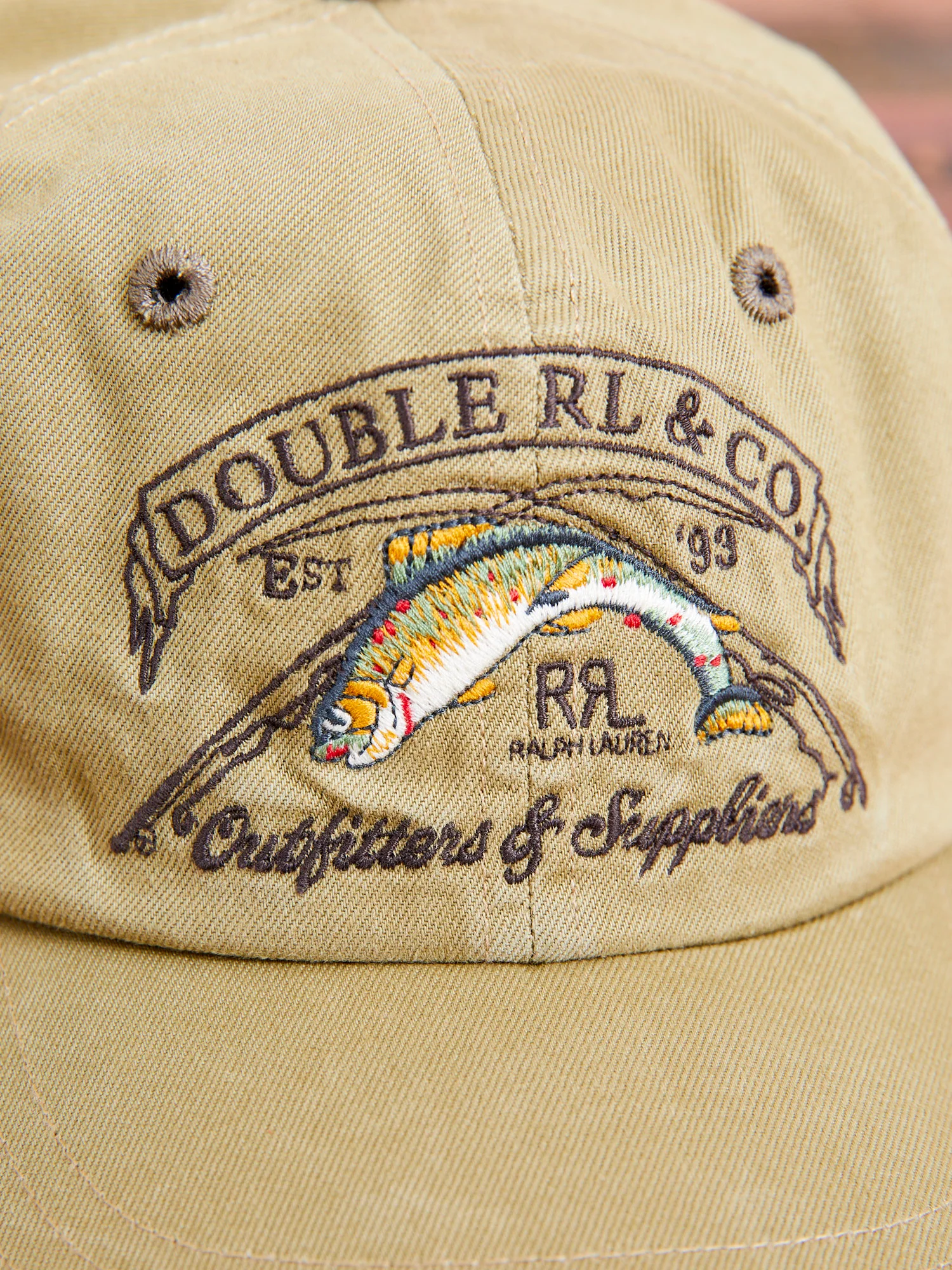 Flat Twill Anglers Baseball Cap in Khaki - Image 5