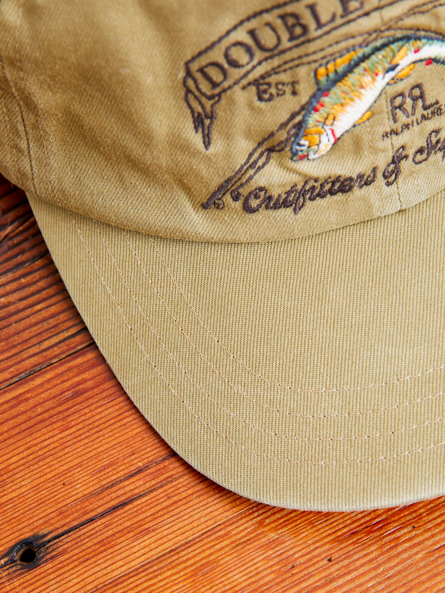 Flat Twill Anglers Baseball Cap in Khaki - Image 6