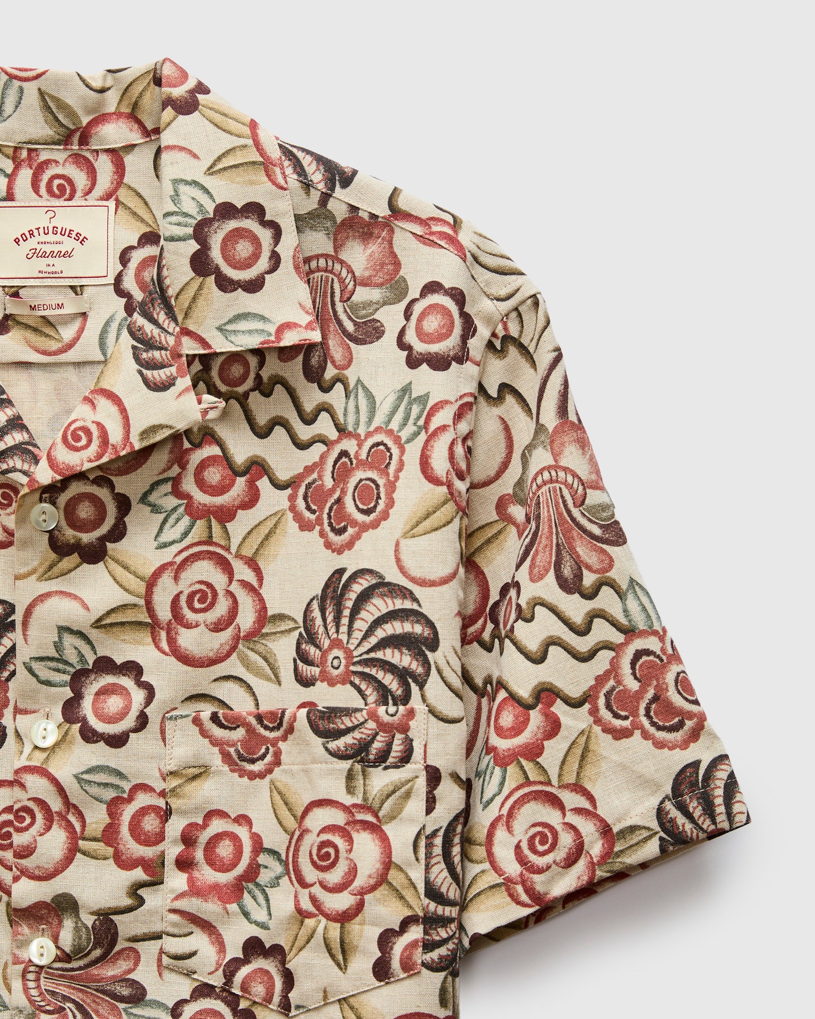 Flowers Painting Shirt in Ecru Scarlet - Image 6