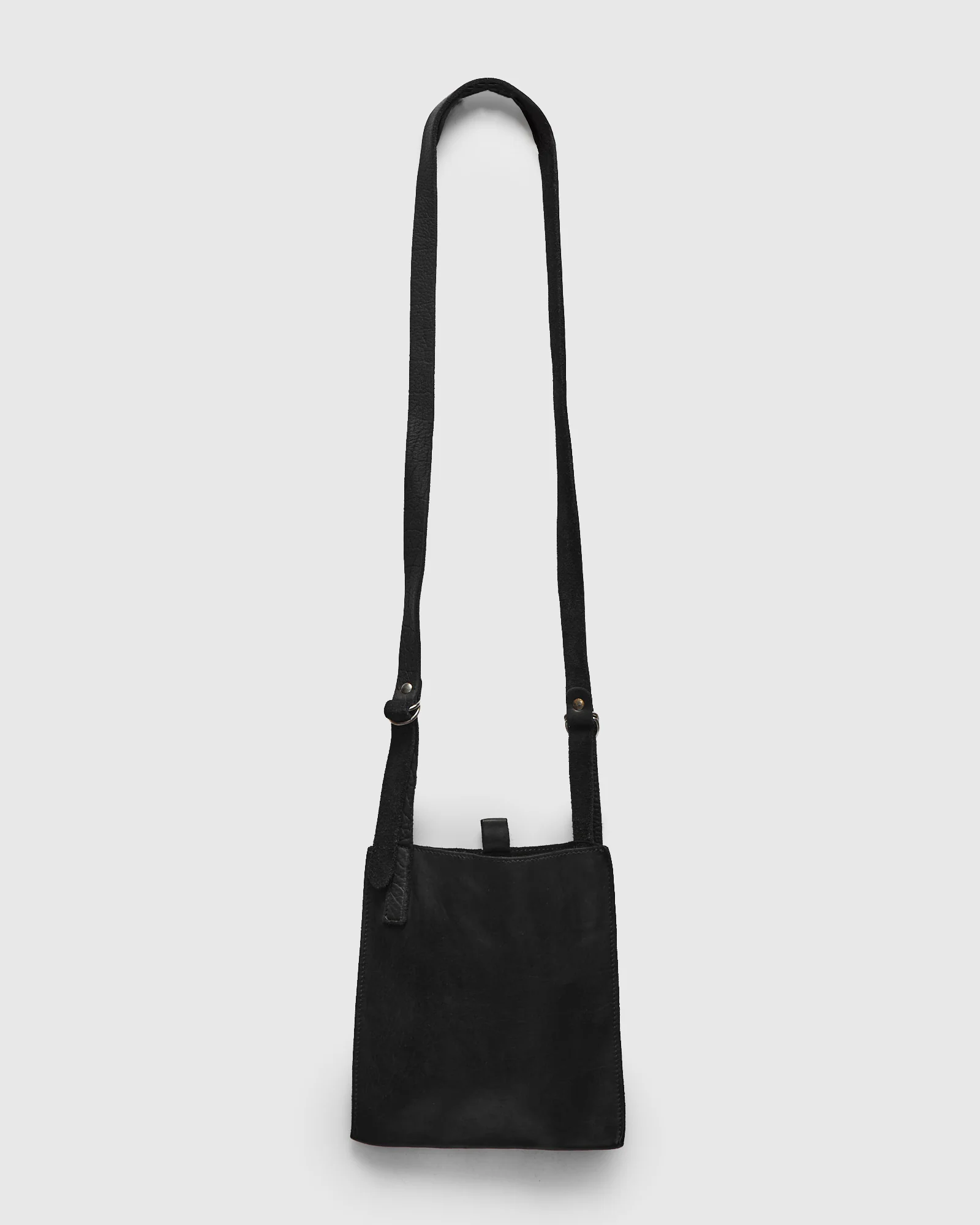 FT2 Flat Crossbody Bag in Black Full Grain Horse Leather - Image 3