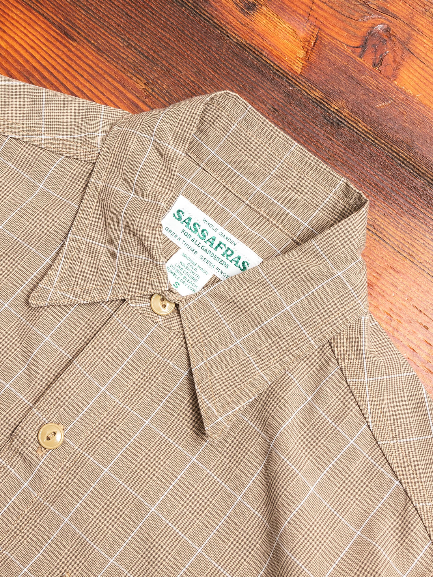 Gardener Shirt in Beige Check - Image 3