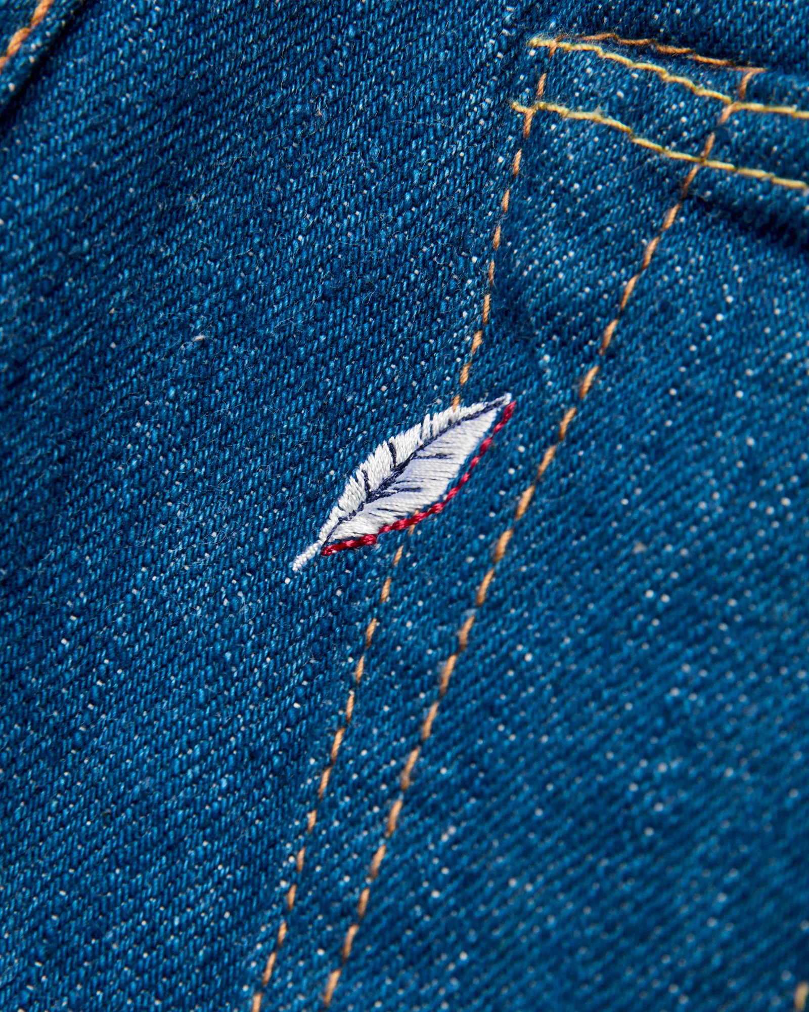 GRE-019 14oz Rinsed Selvedge Denim - Relaxed Tapered Fit - Image 5