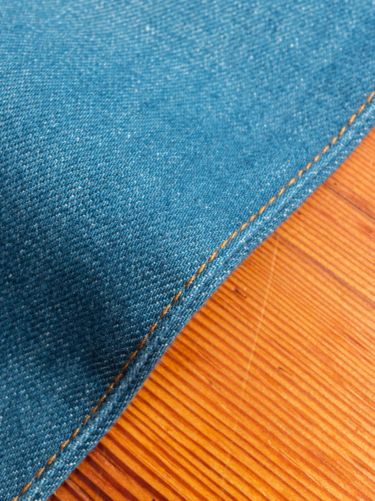 "Halen" 14oz Washed Indigo Stretch Selvedge Denim - Pen Slim - Image 8