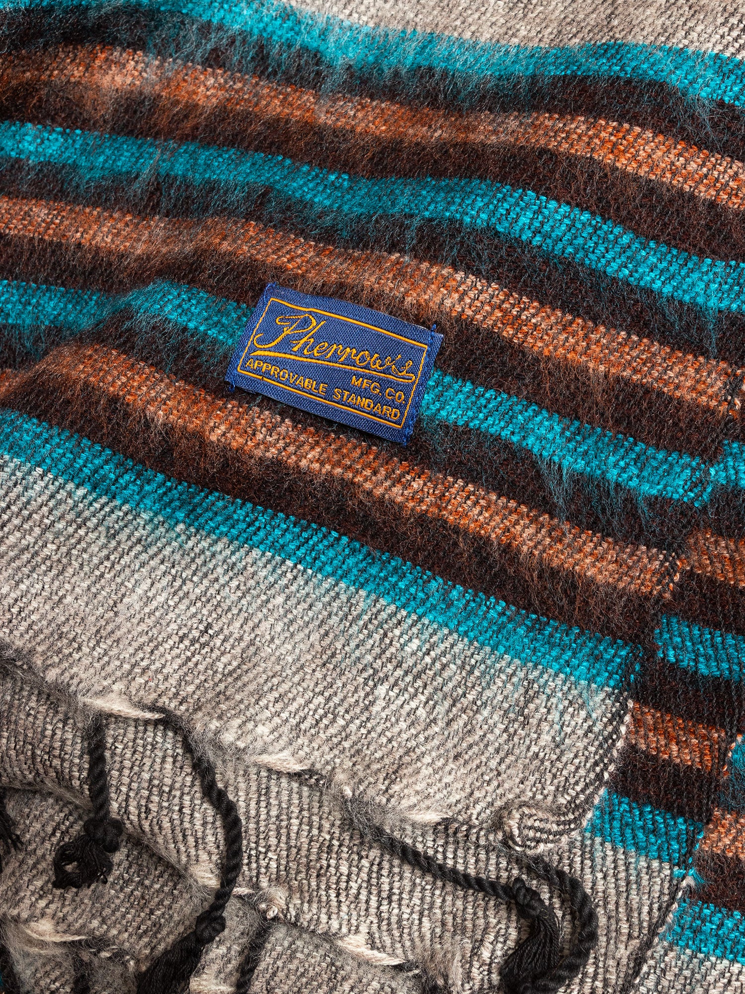 Handwoven Rug Pattern Stole in Grey - Image 2