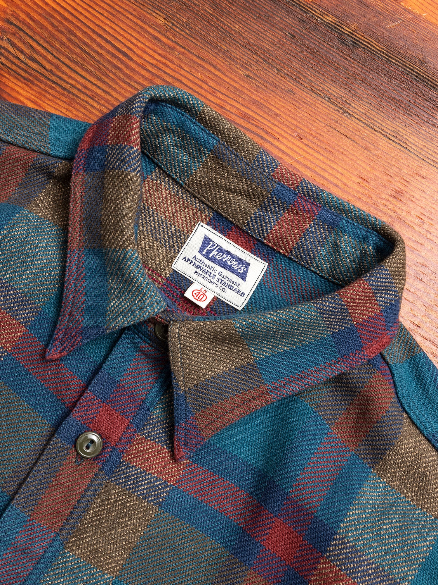 Heavy Flannel Work Shirt in Blue Grey - Image 2