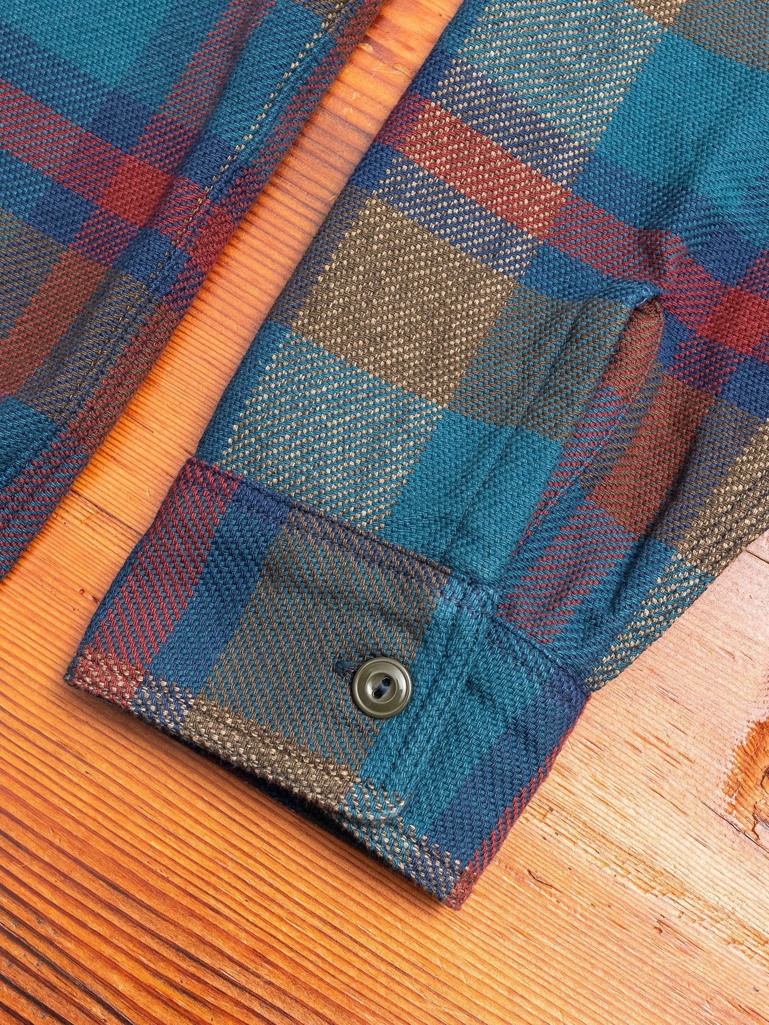 Heavy Flannel Work Shirt in Blue Grey - Image 5