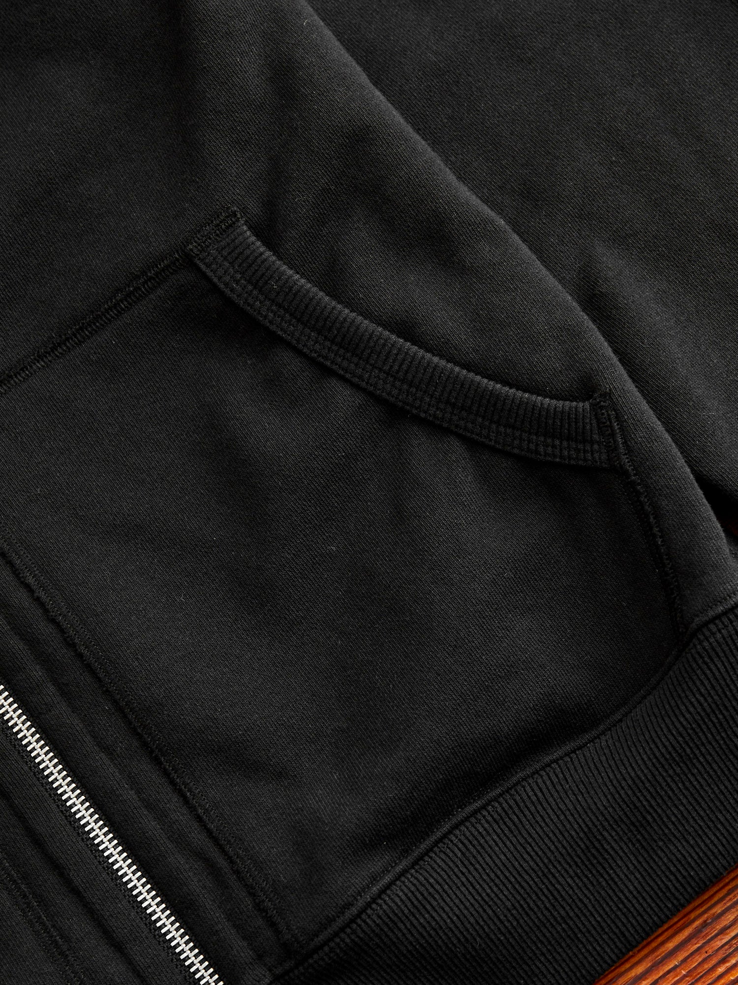 Heavyweight Fleece Full Zip Hoodie in Black - Image 6
