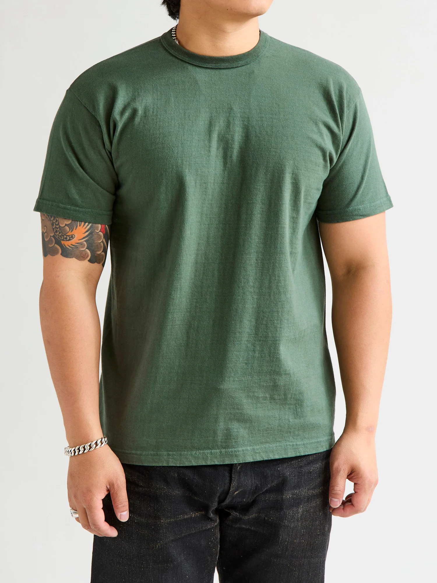 Heavyweight T-Shirt in Moss Green - Image 2
