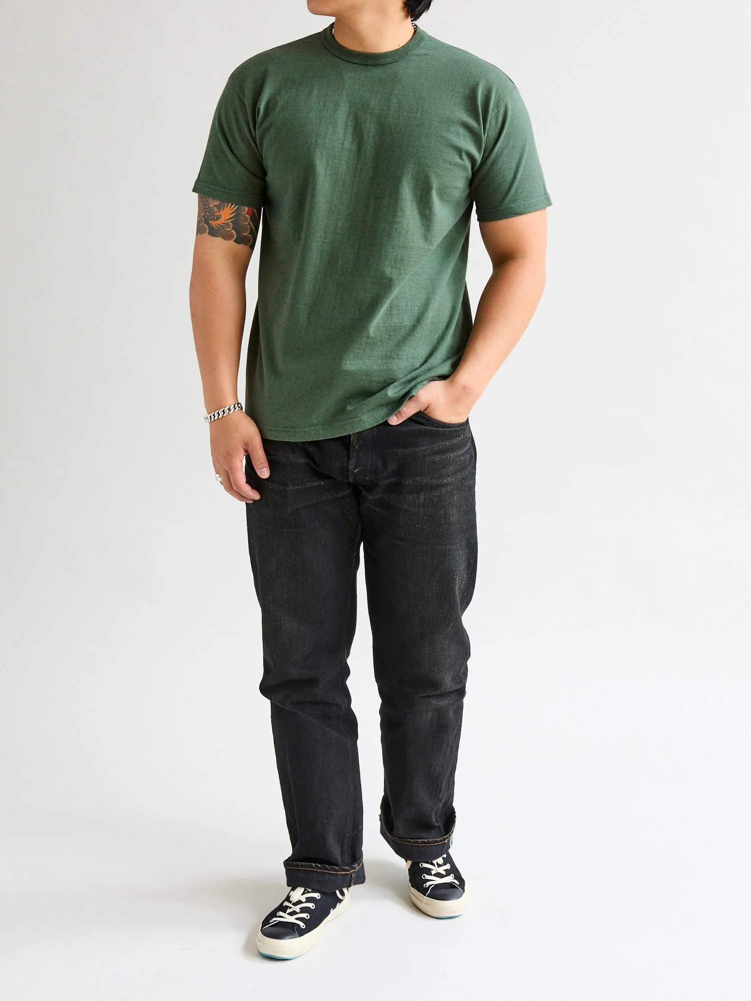 Heavyweight T-Shirt in Moss Green - Image 7