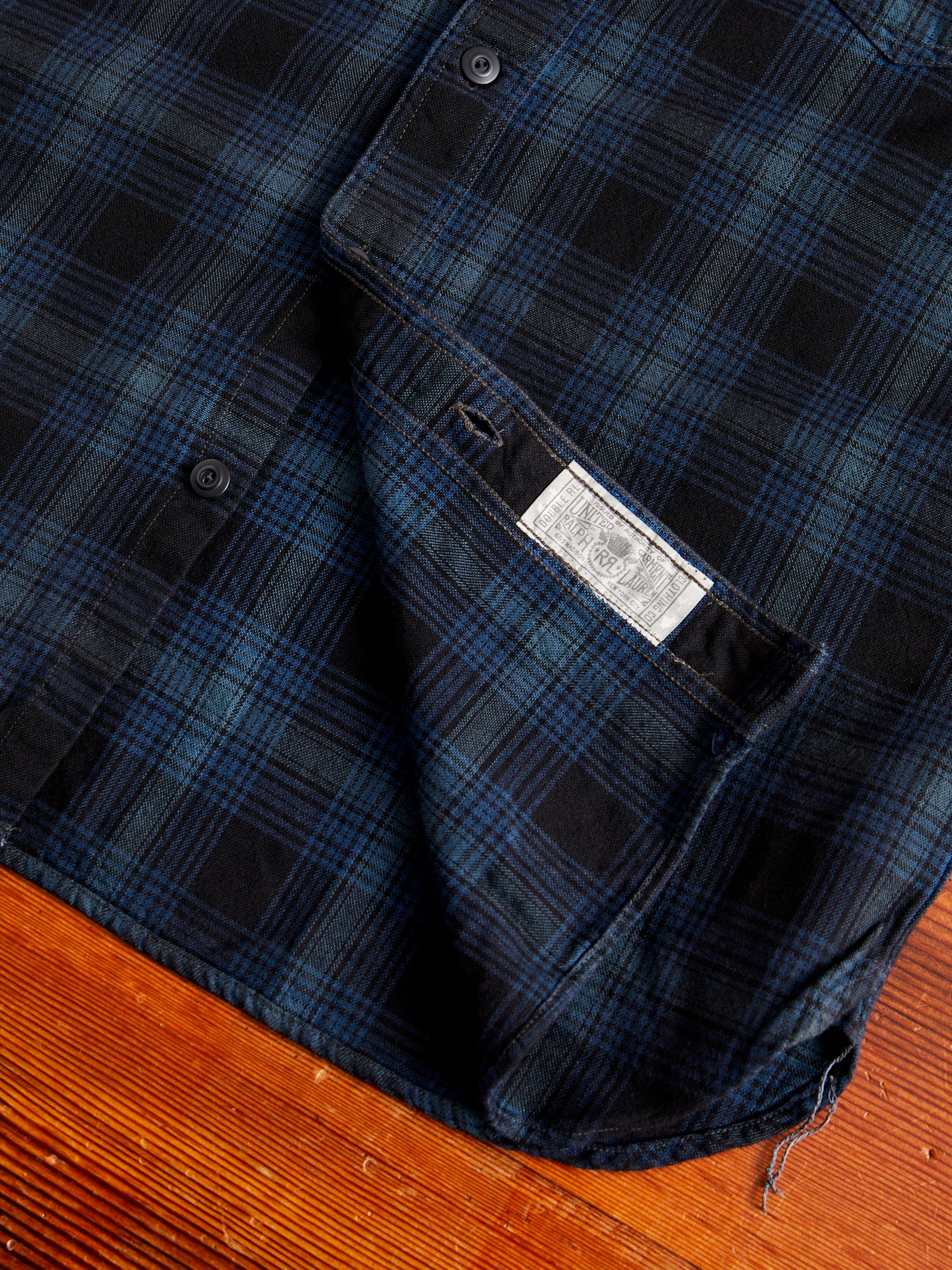Herc Canvas Workshirt in Blue/Black - Image 8