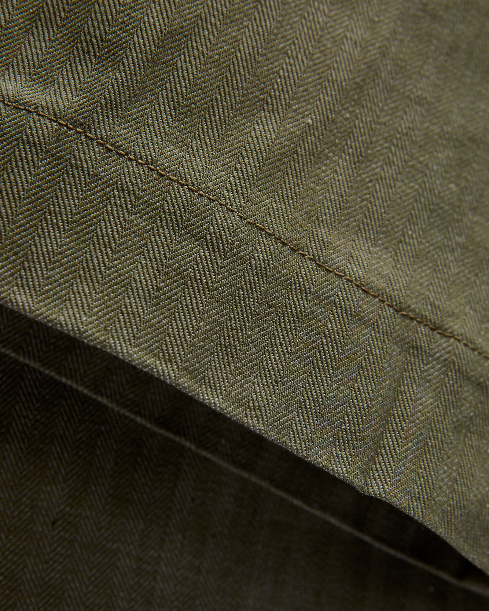 Herringbone Nep Work Pants in Olive - Image 7