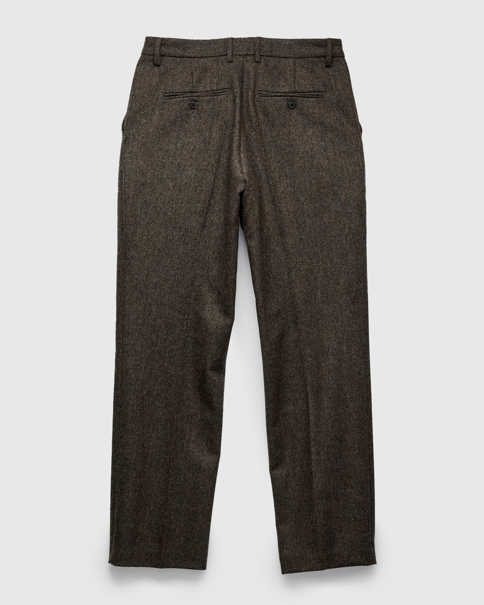 Herringbone Single Pleat Trousers in Brown - Image 2