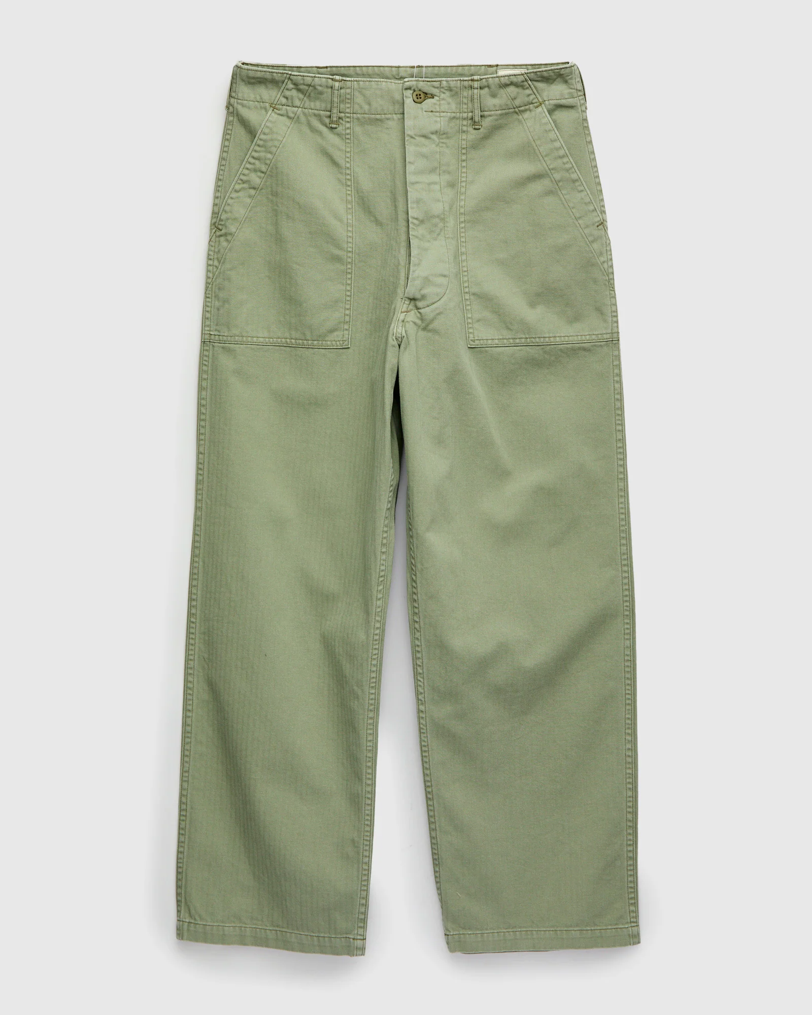 Herringbone Summer Fatigue Pants in Green
