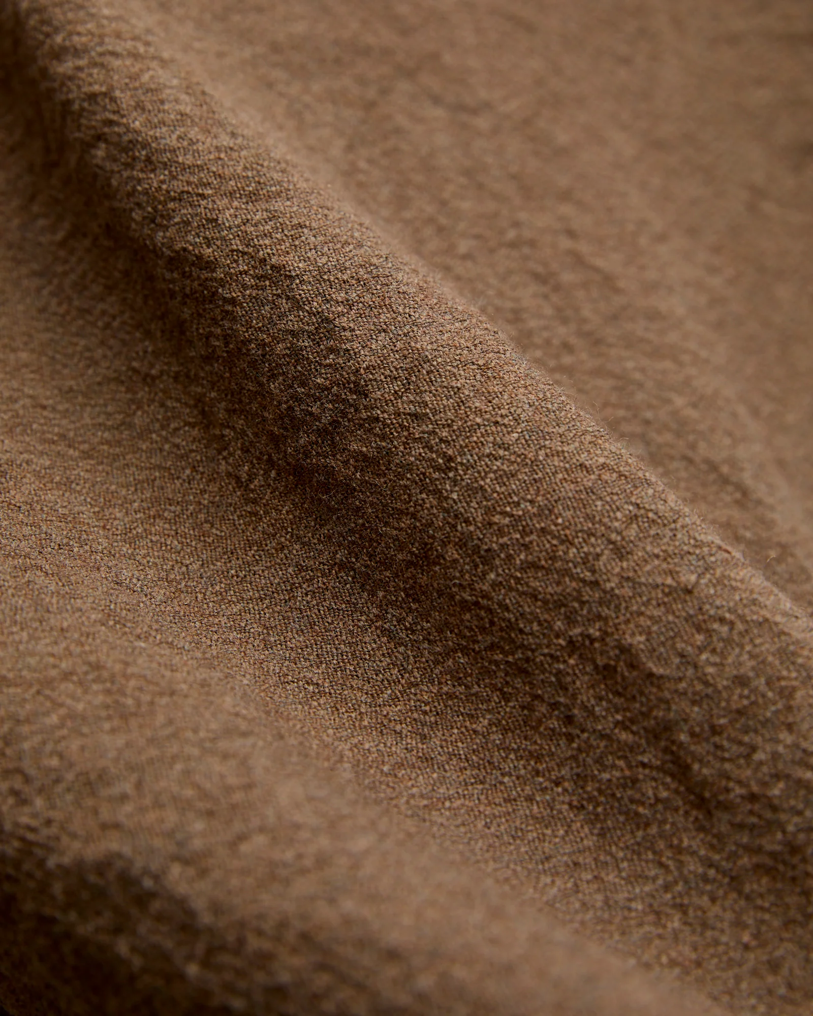 Highland Wool Open Collar Shirt in Brown - Image 2