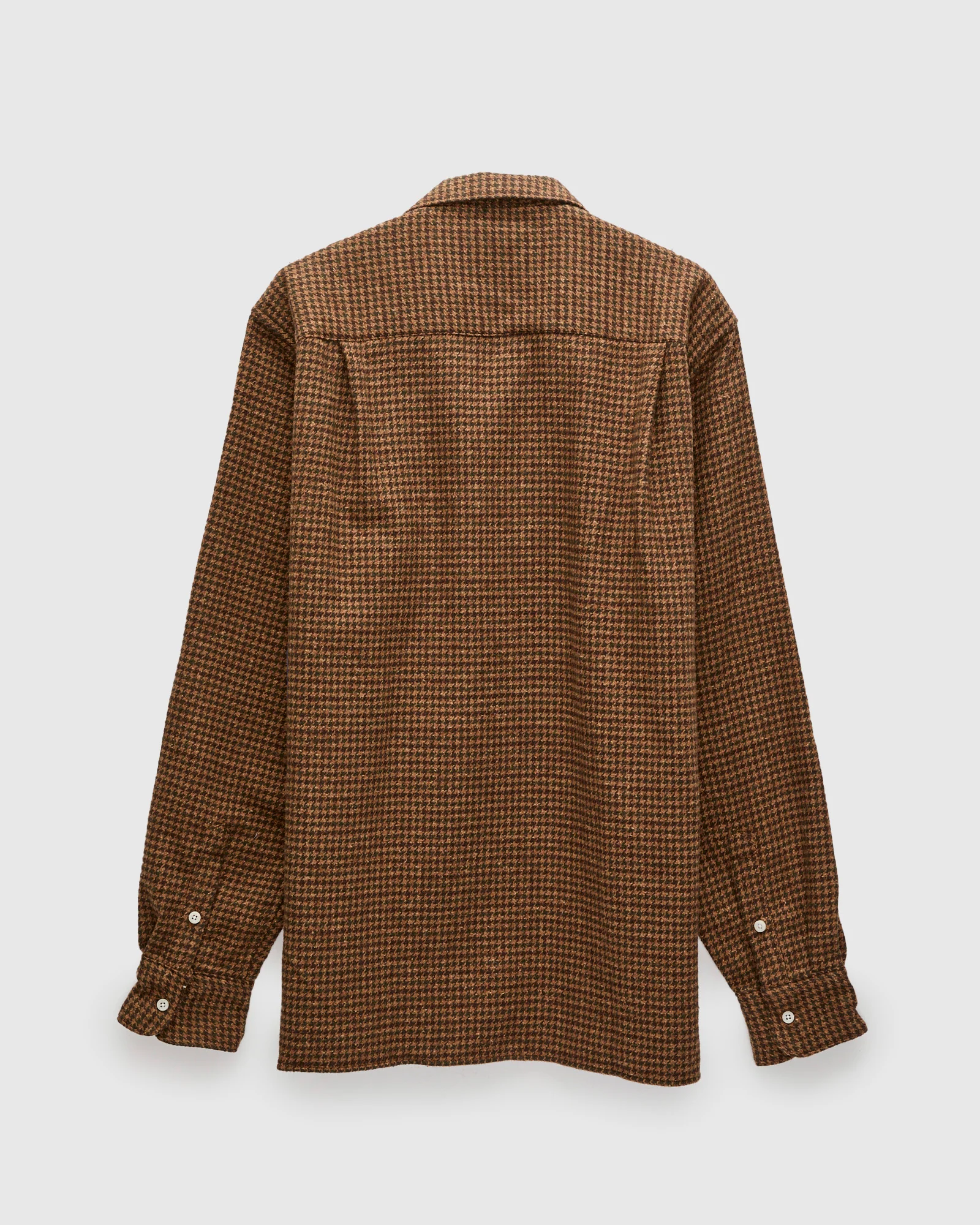 Houndstooth Check Camp Shirt in Brown - Image 3