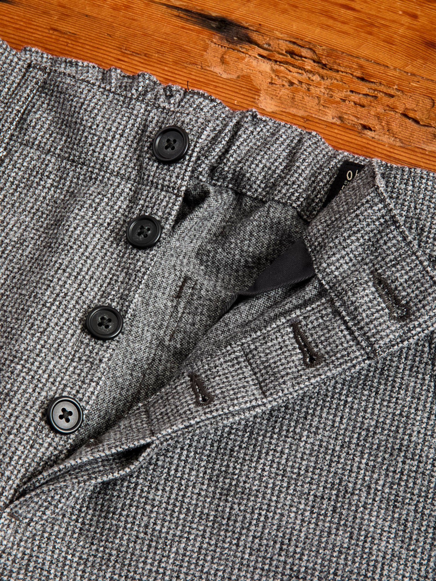 French Work Pants in Grey Houndstooth - Image 8