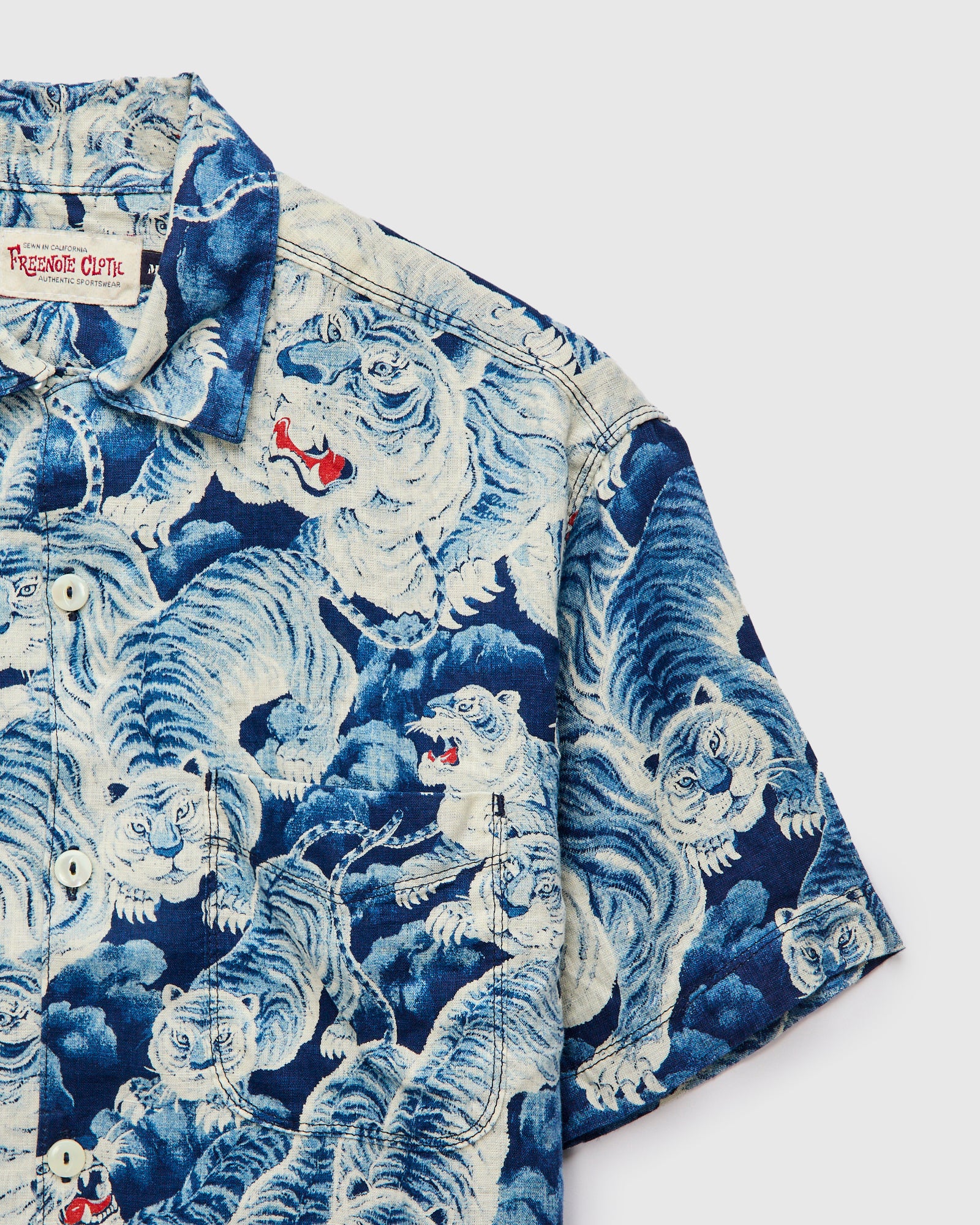 Ice Tiger Hawaiian Shirt in Indigo - Image 3