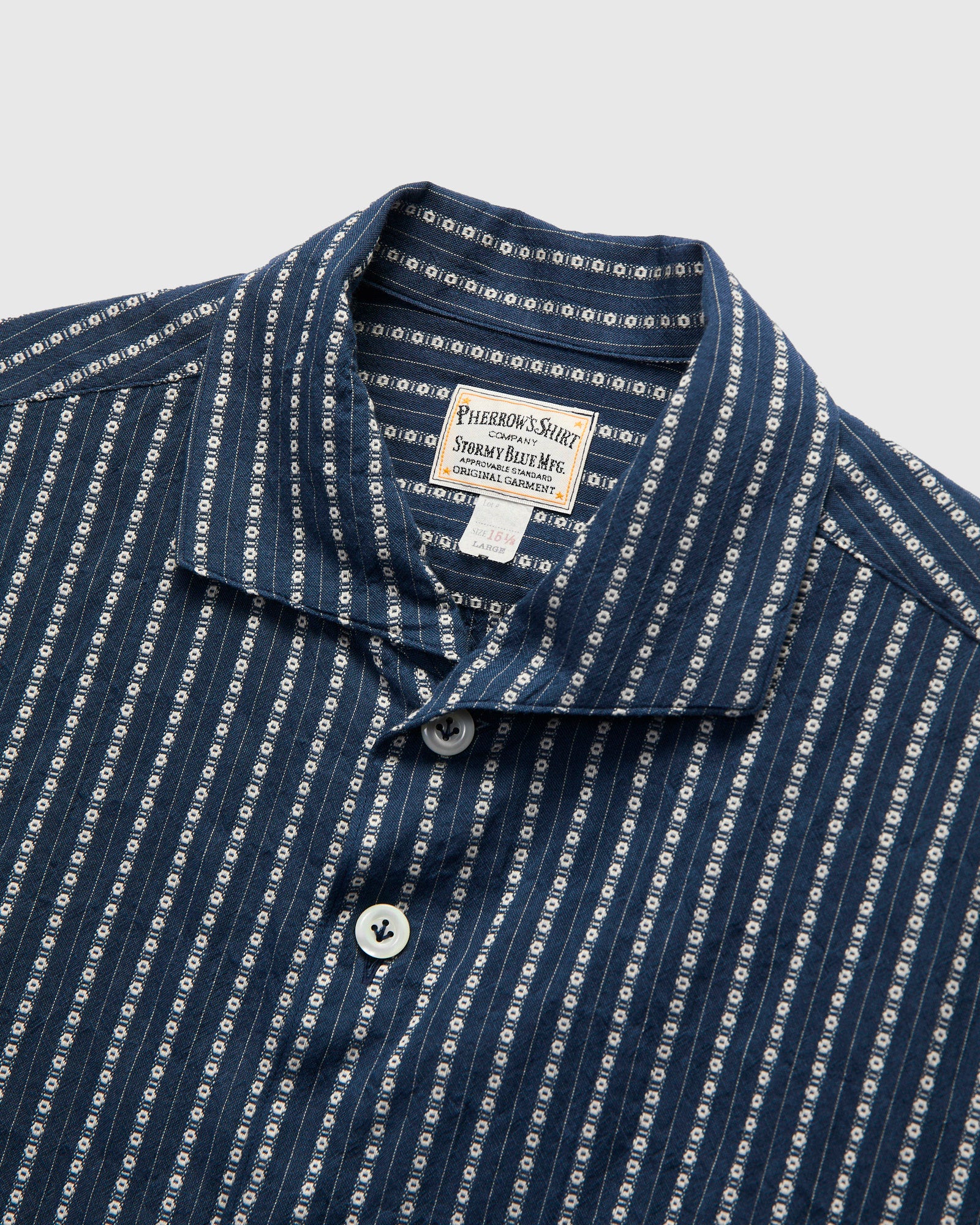 Italian Collar Shirt in Navy - Image 4