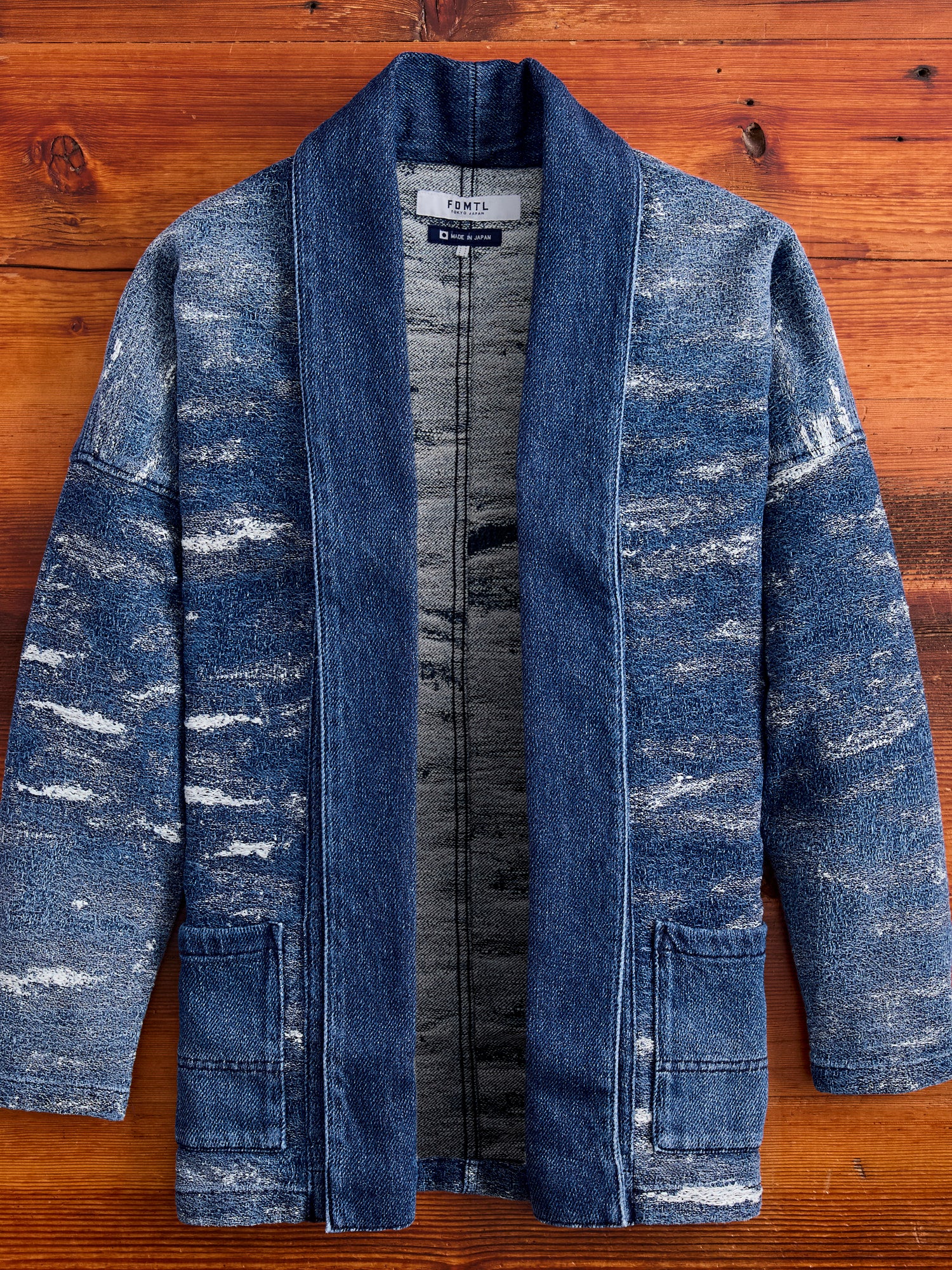 Jacquard Boro Haori Jacket in 2-Year Wash