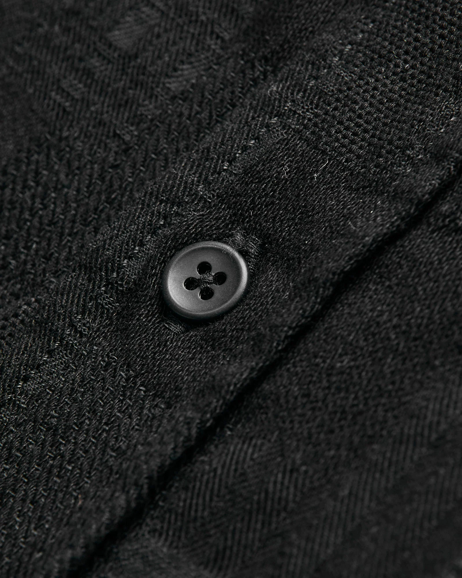 Jacquard Boro Patchwork Button Up Shirt in Double Black - Image 5