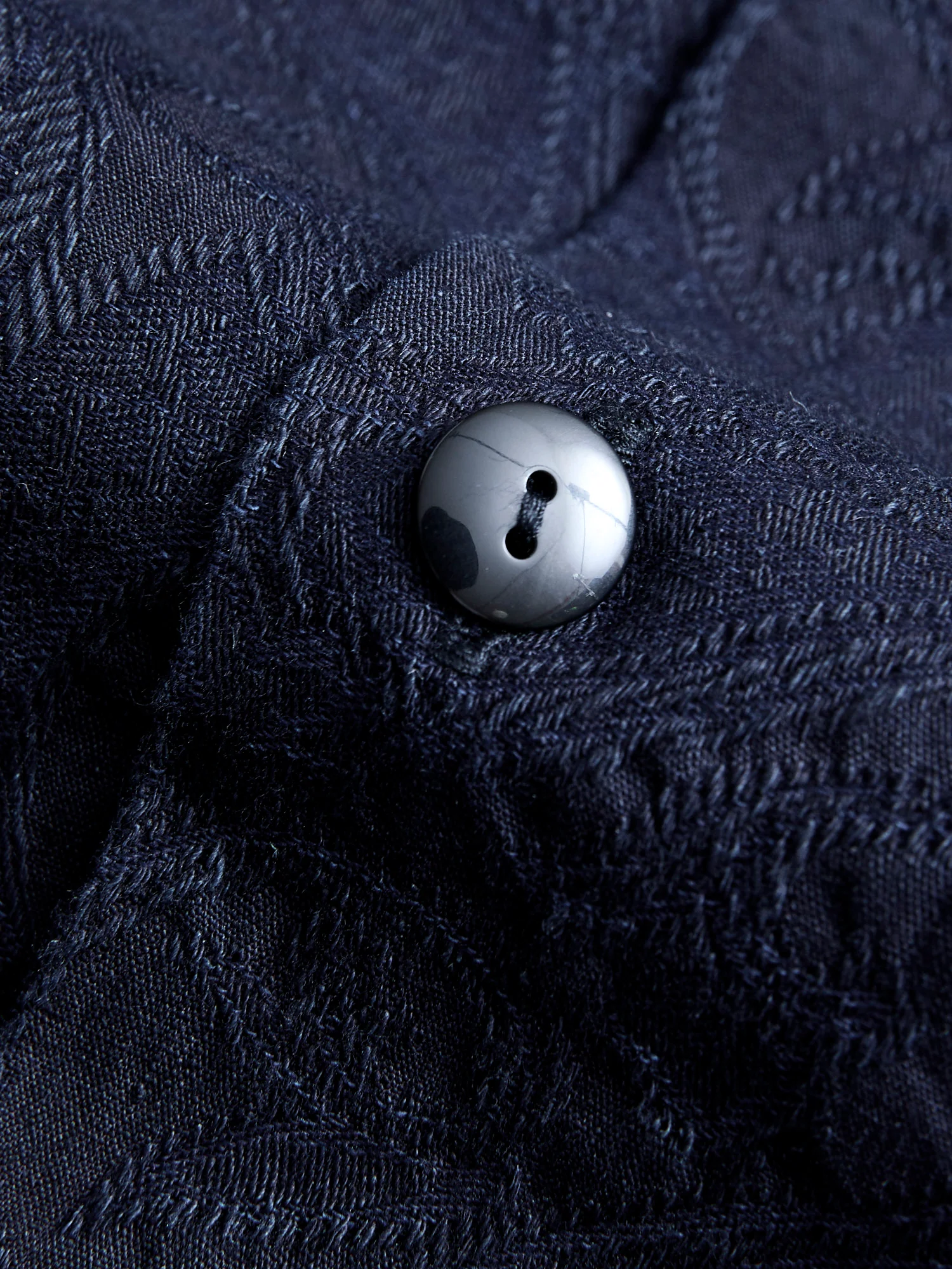 Jacquard Open Collar Shirt in Indigo Paisley - Image 6