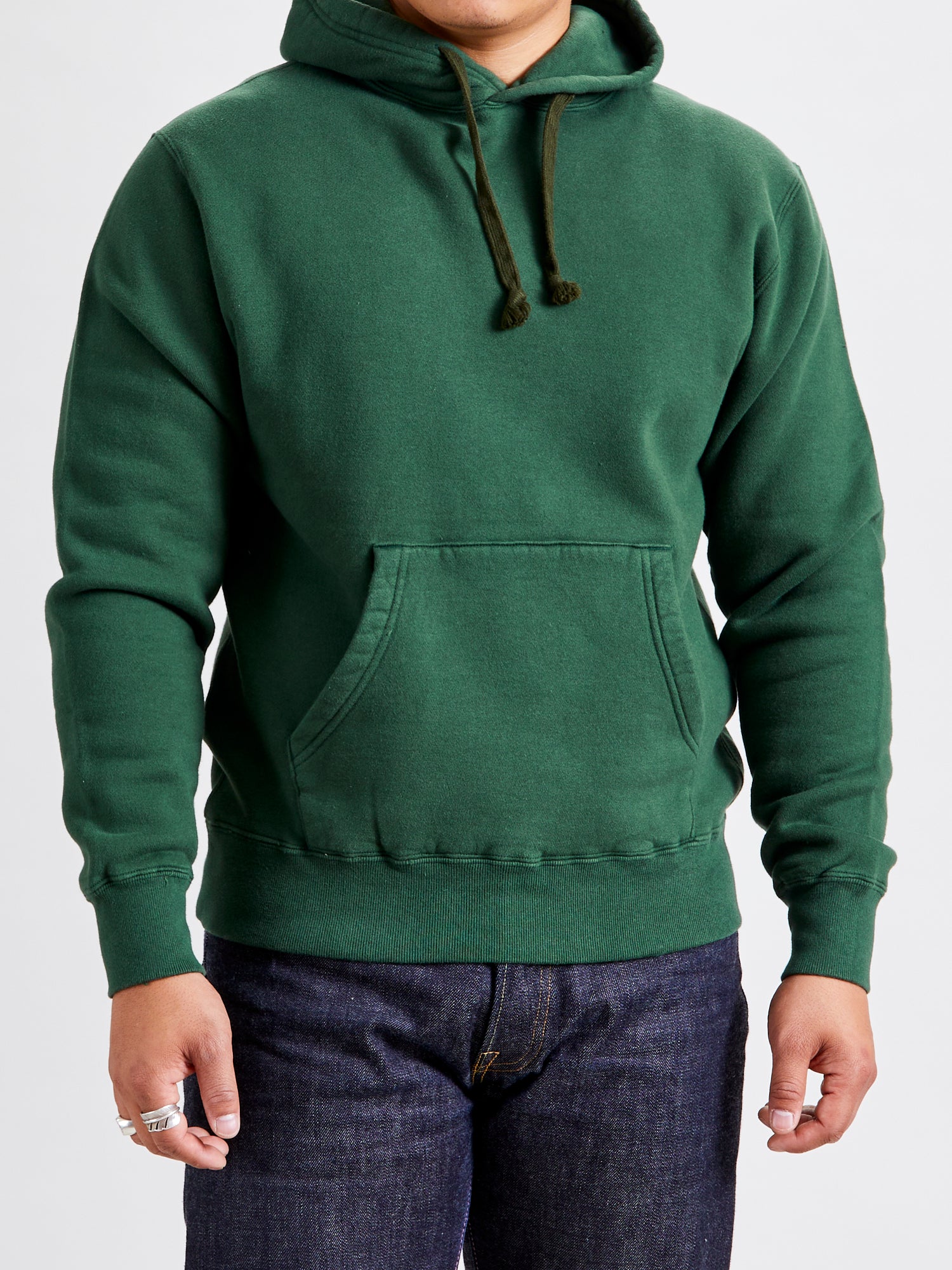 Japan-Made Fleece Hoodie in Green - Image 2