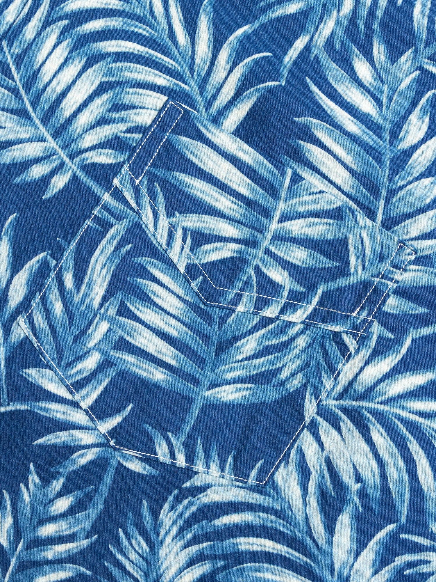 Leaf Print Hawaiian Shirt in Indigo - Image 3