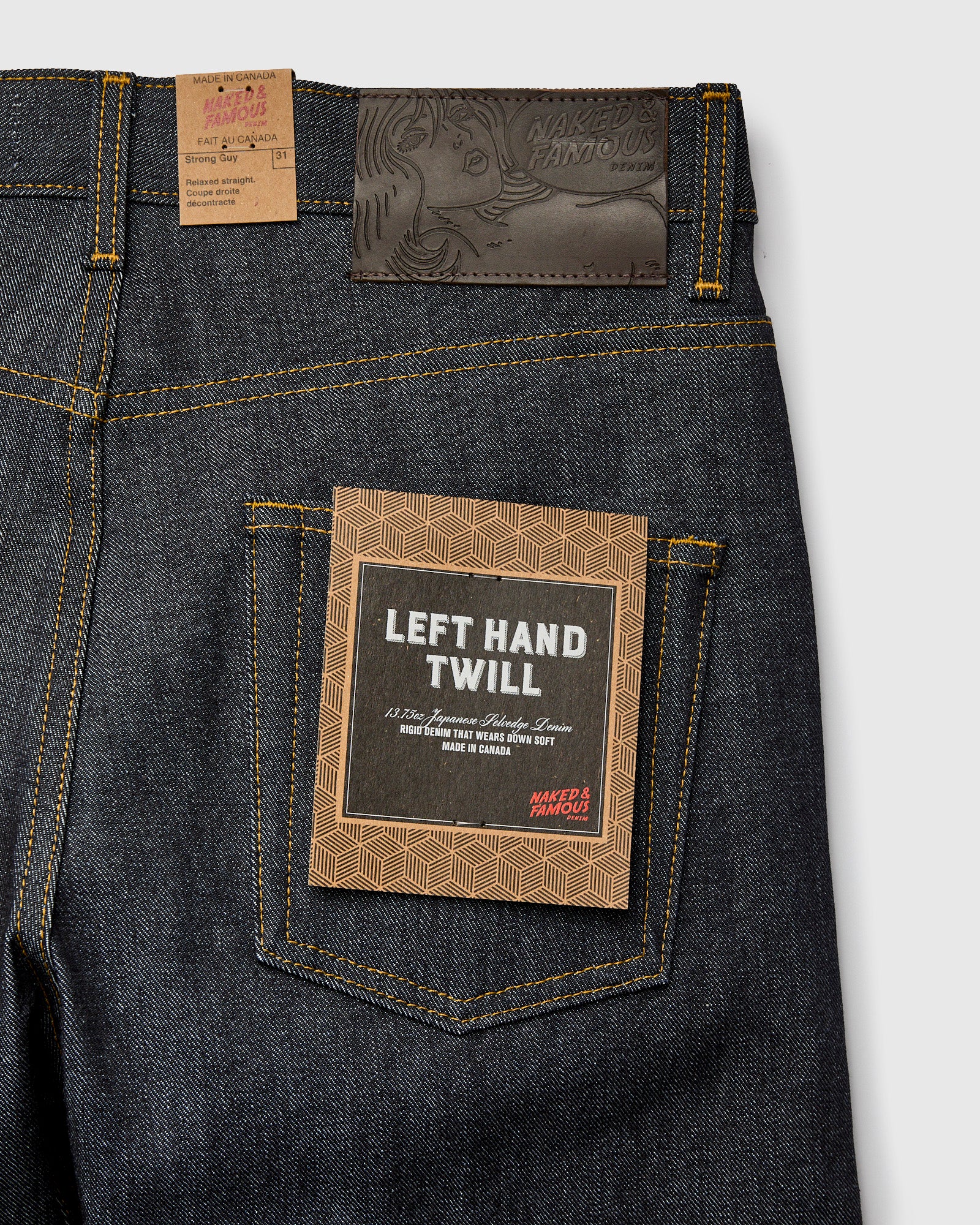 "Left Hand Twill" 13.75oz Selvedge Denim - Strong Guy Fit - Image 4