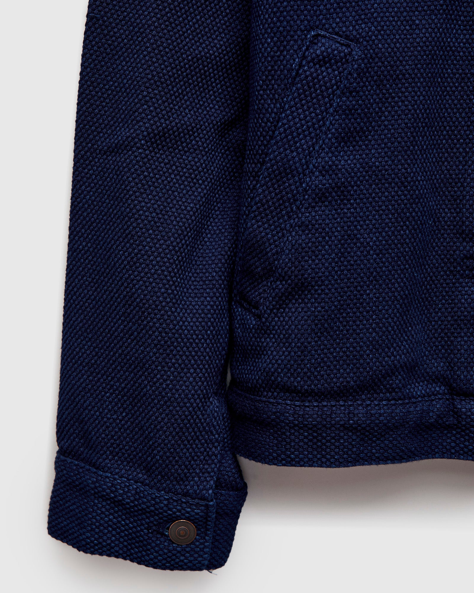 Light Sashiko Trucker Jacket in Pure Indigo - Image 6
