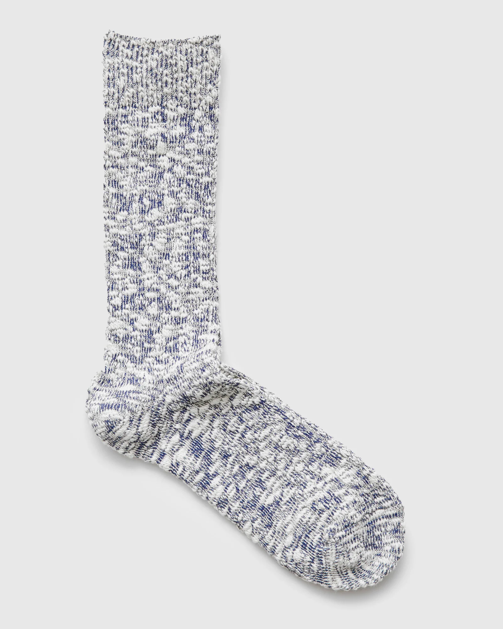 Light Slub Crew Sock in Blue - Image 2