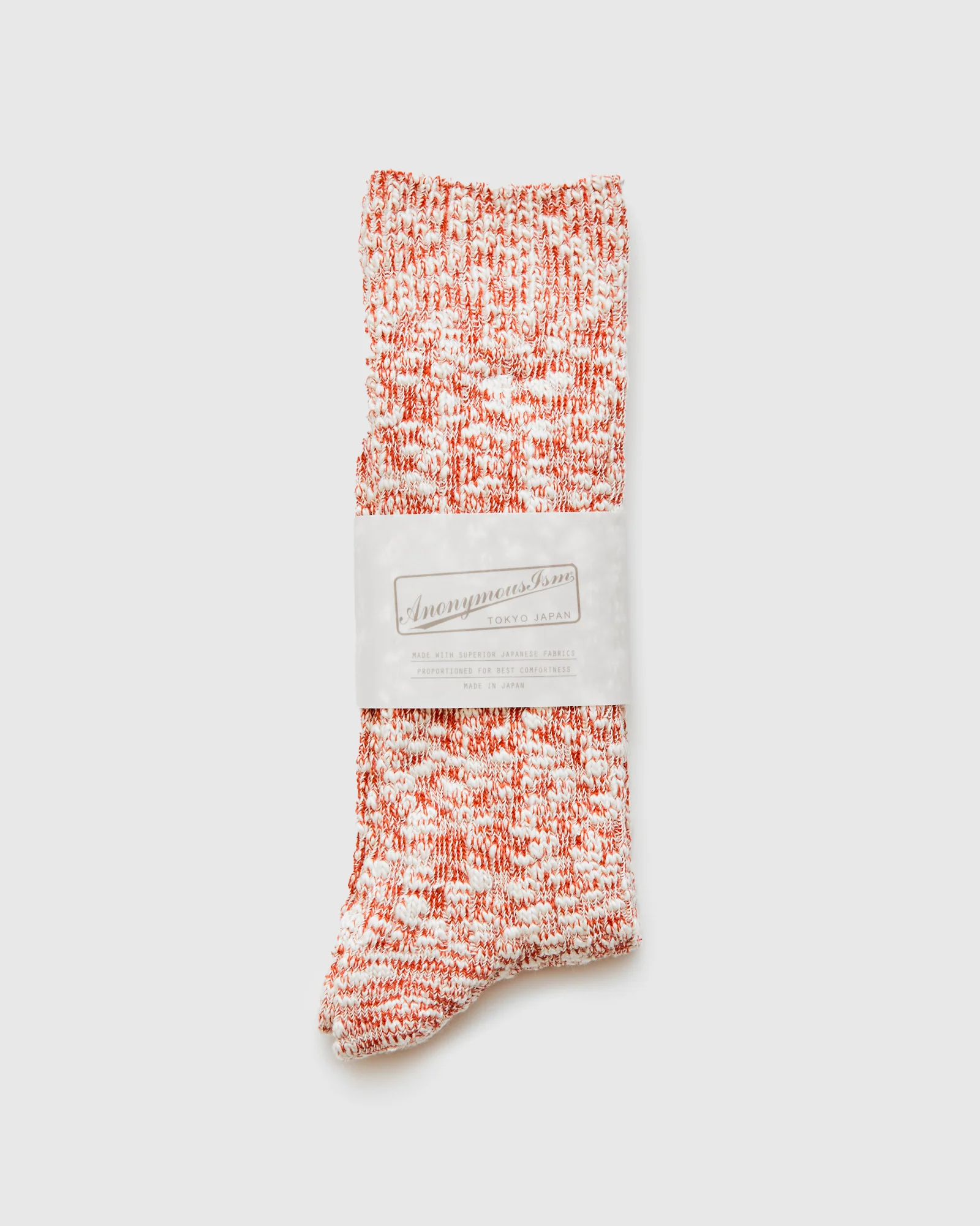 Light Slub Crew Sock in Teracotta