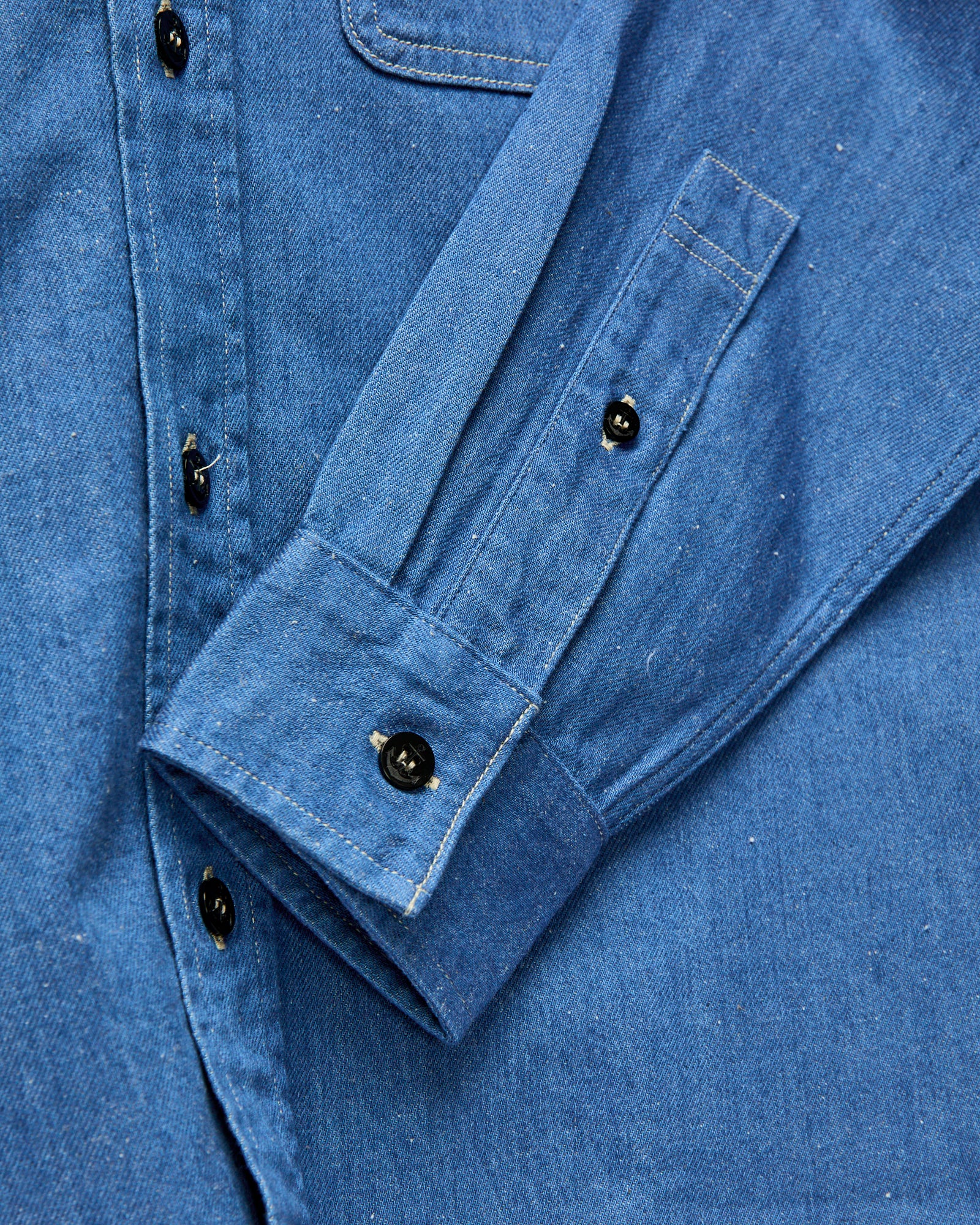 Linen Denim Workshirt in Sax - Image 5