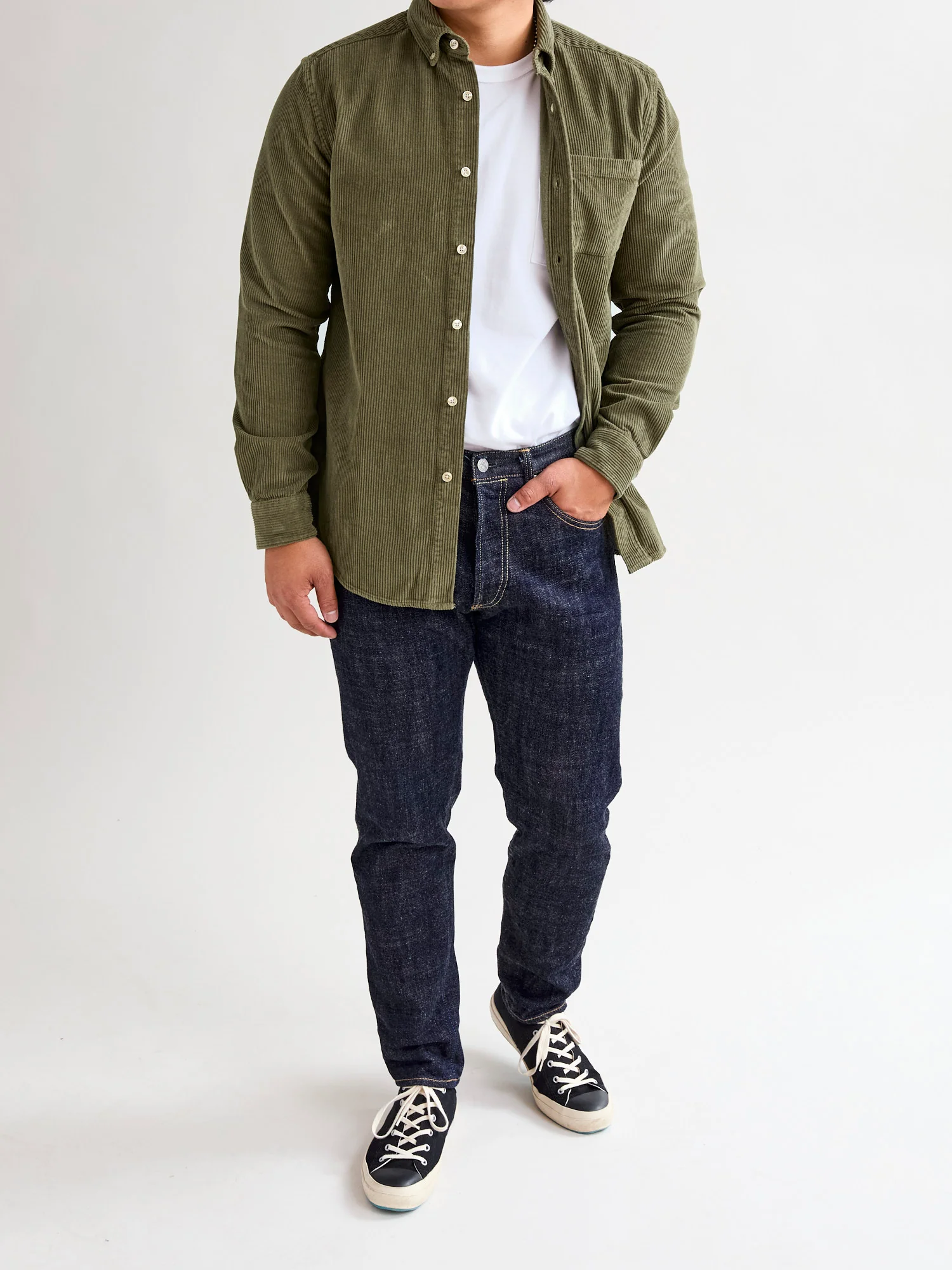 Lobo Button-Up Shirt in Olive - Image 10