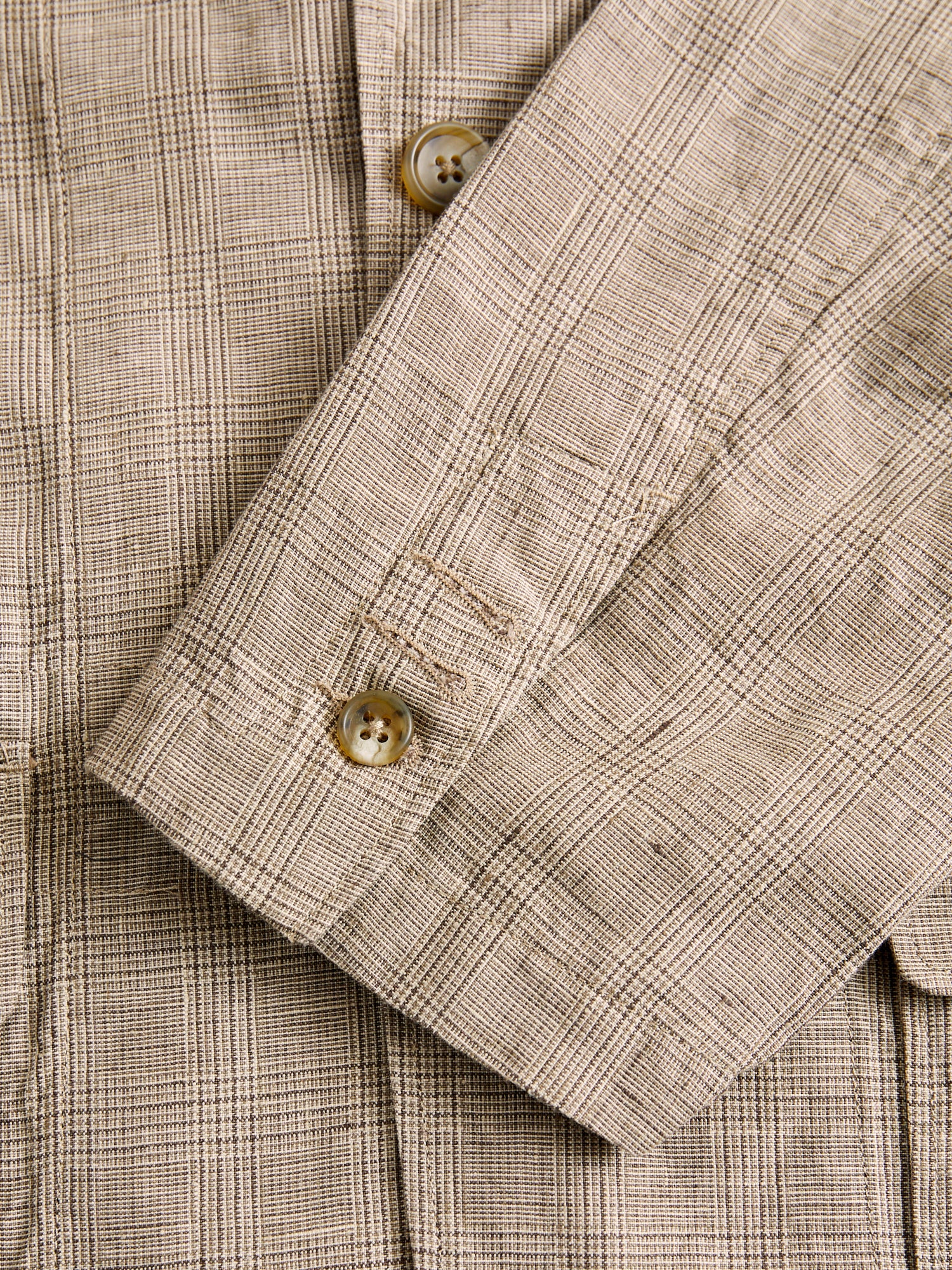 Loiter Jacket in Beige Linen Glen Plaid - Image 6