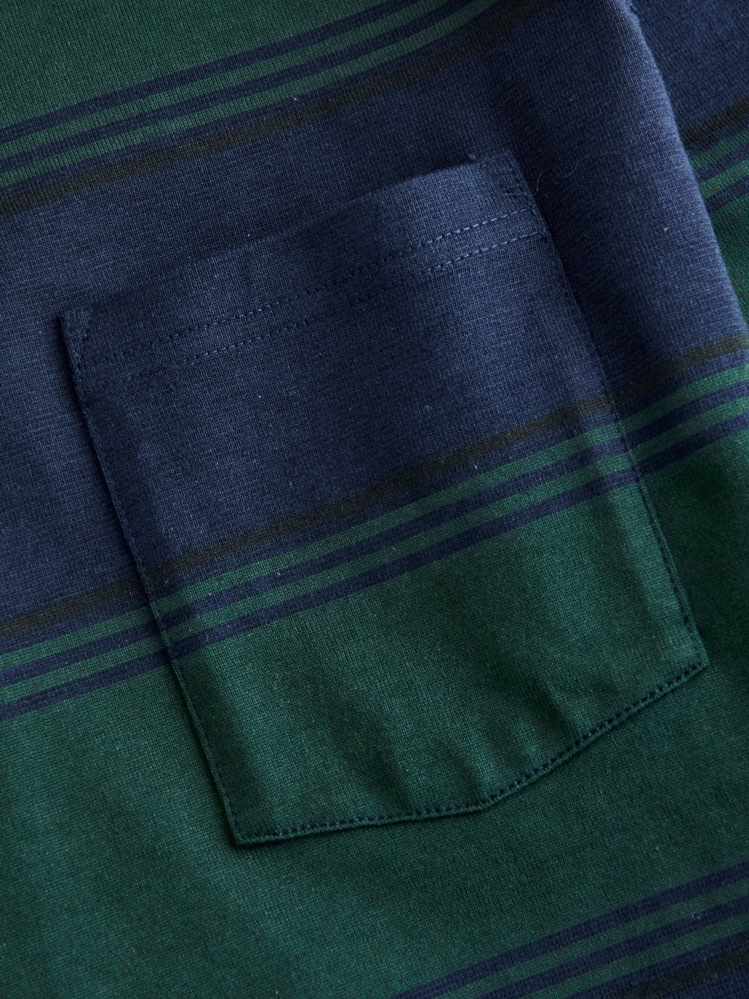 Long Sleeve Stripe Pocket T-Shirt in Navy - Image 4