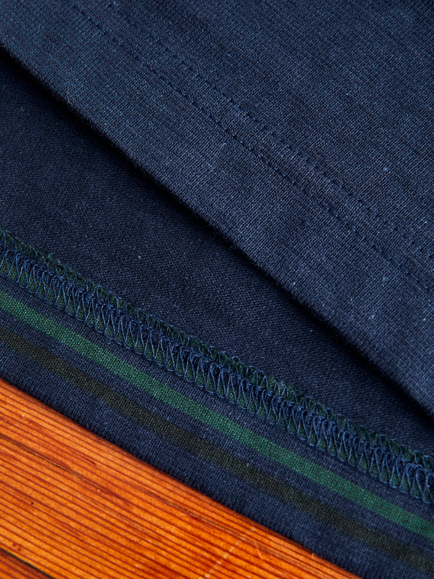 Long Sleeve Stripe Pocket T-Shirt in Navy - Image 5