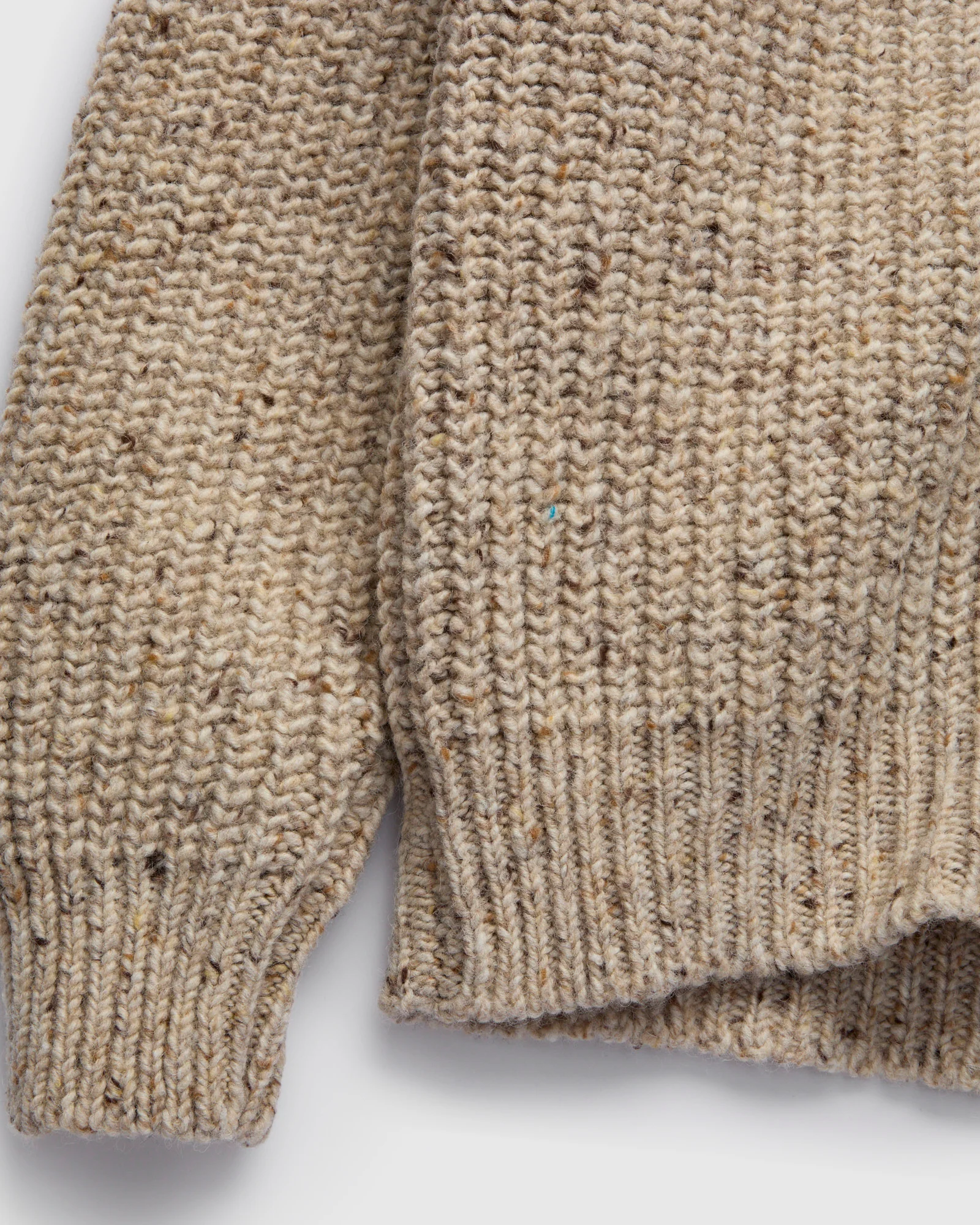 "Loose Ends" Wool Knit Cardigan in Biscuit - Image 5