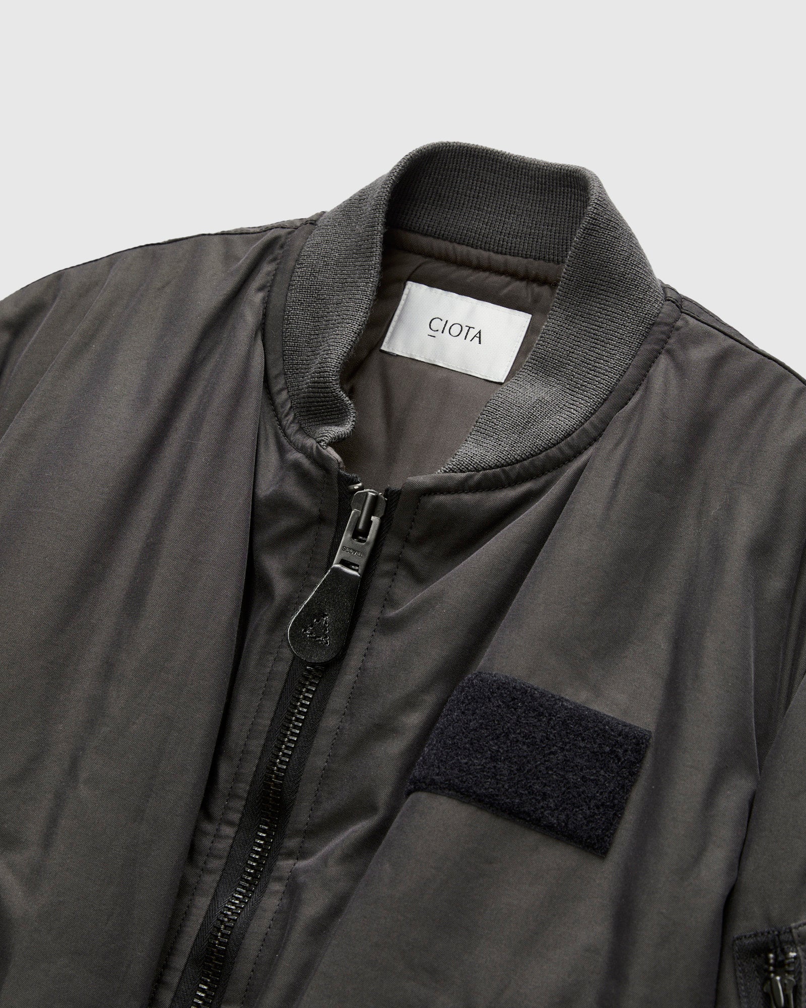 "Jet-Dyed" MA-1 Flight Jacket in Charcoal Grey - Image 4