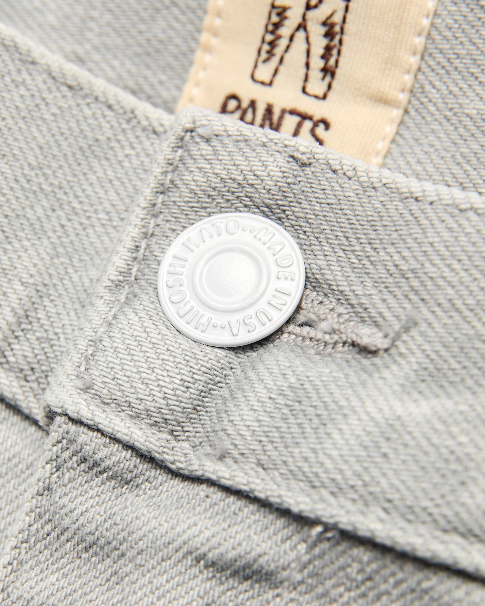 "Marble" 14oz Washed Grey Stretch Selvedge Denim - Pen Slim - Image 5