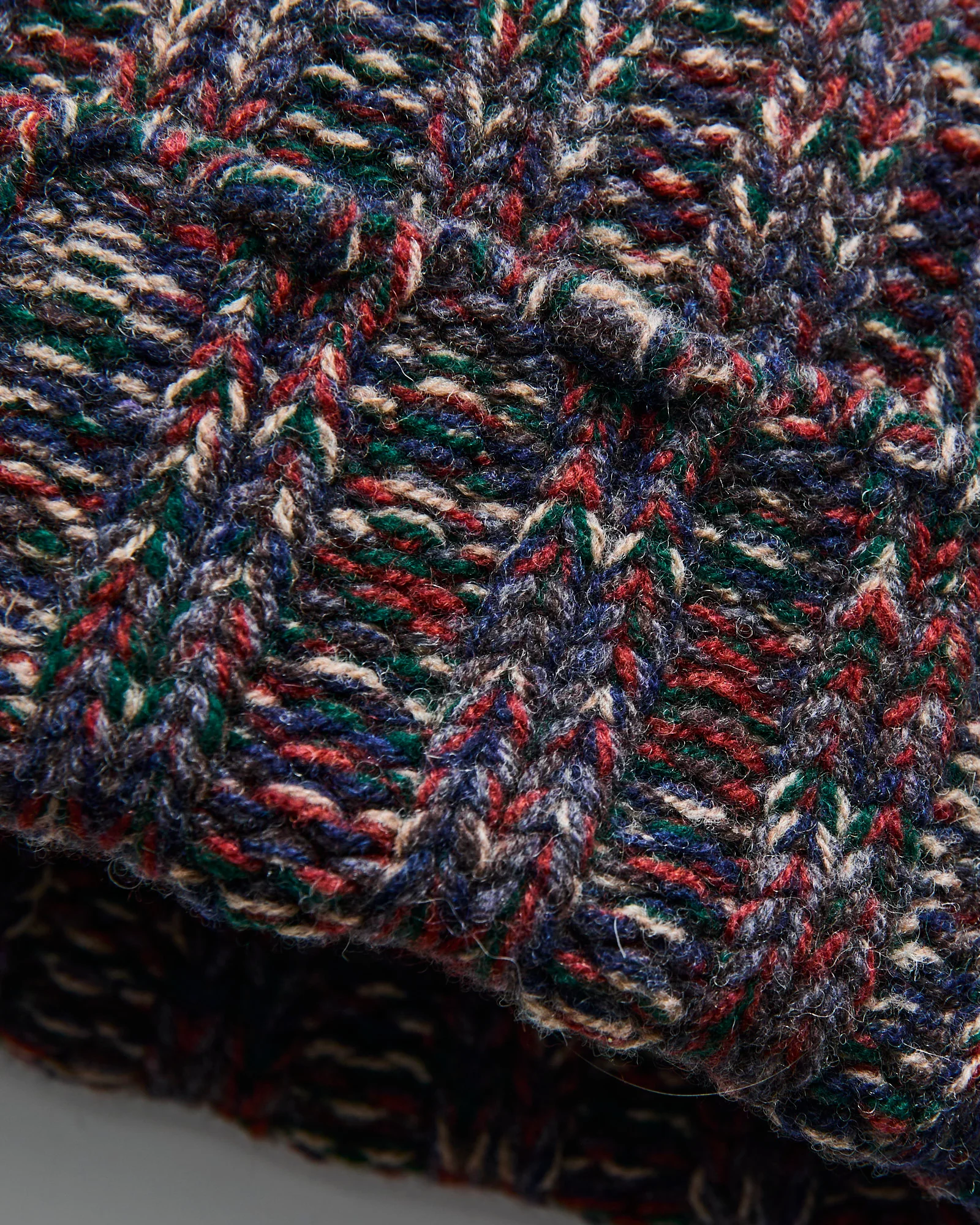 "Marled Fantasies" Wool Beanie in Navy Mix - Image 2