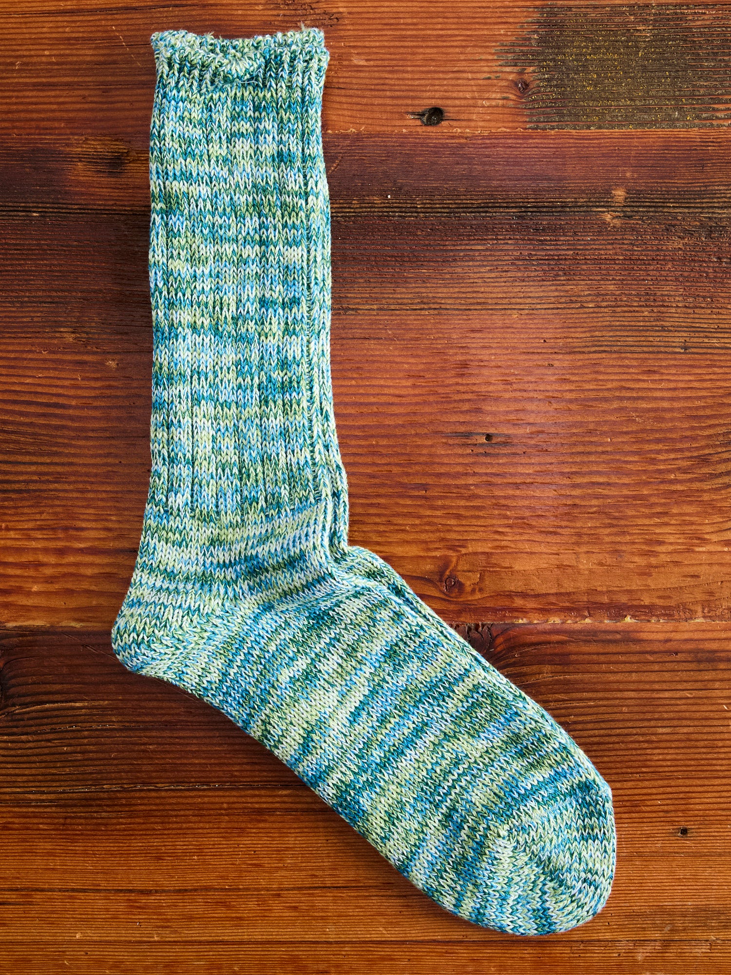 Melange Crew Sock in Agua Verde - Image 2