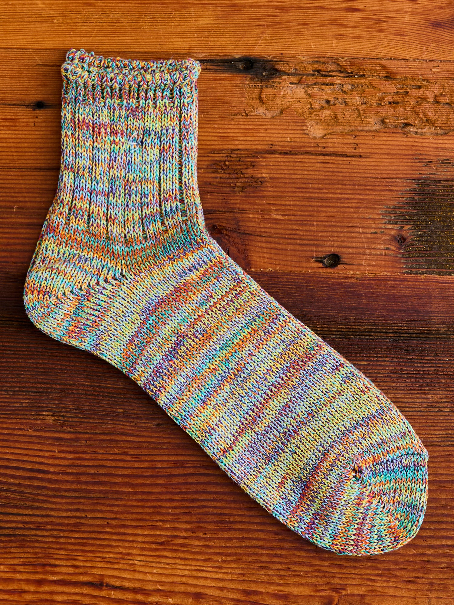 Melange Quarter Length Sock in Green - Image 2