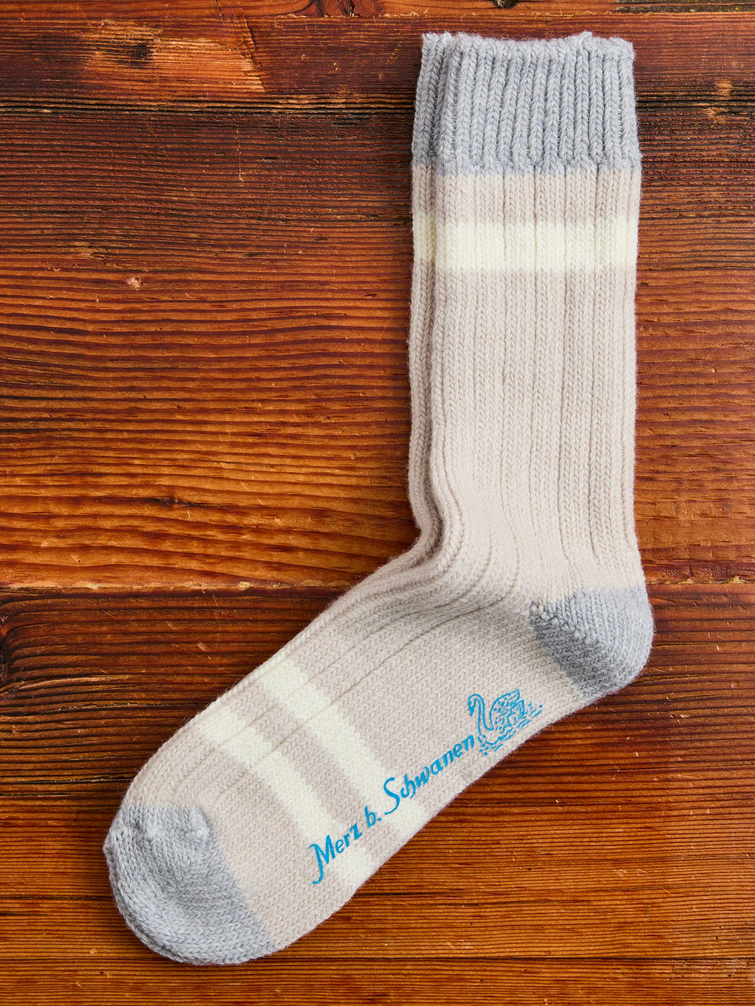 Merino Wool Melange Socks in Natural - Image 2