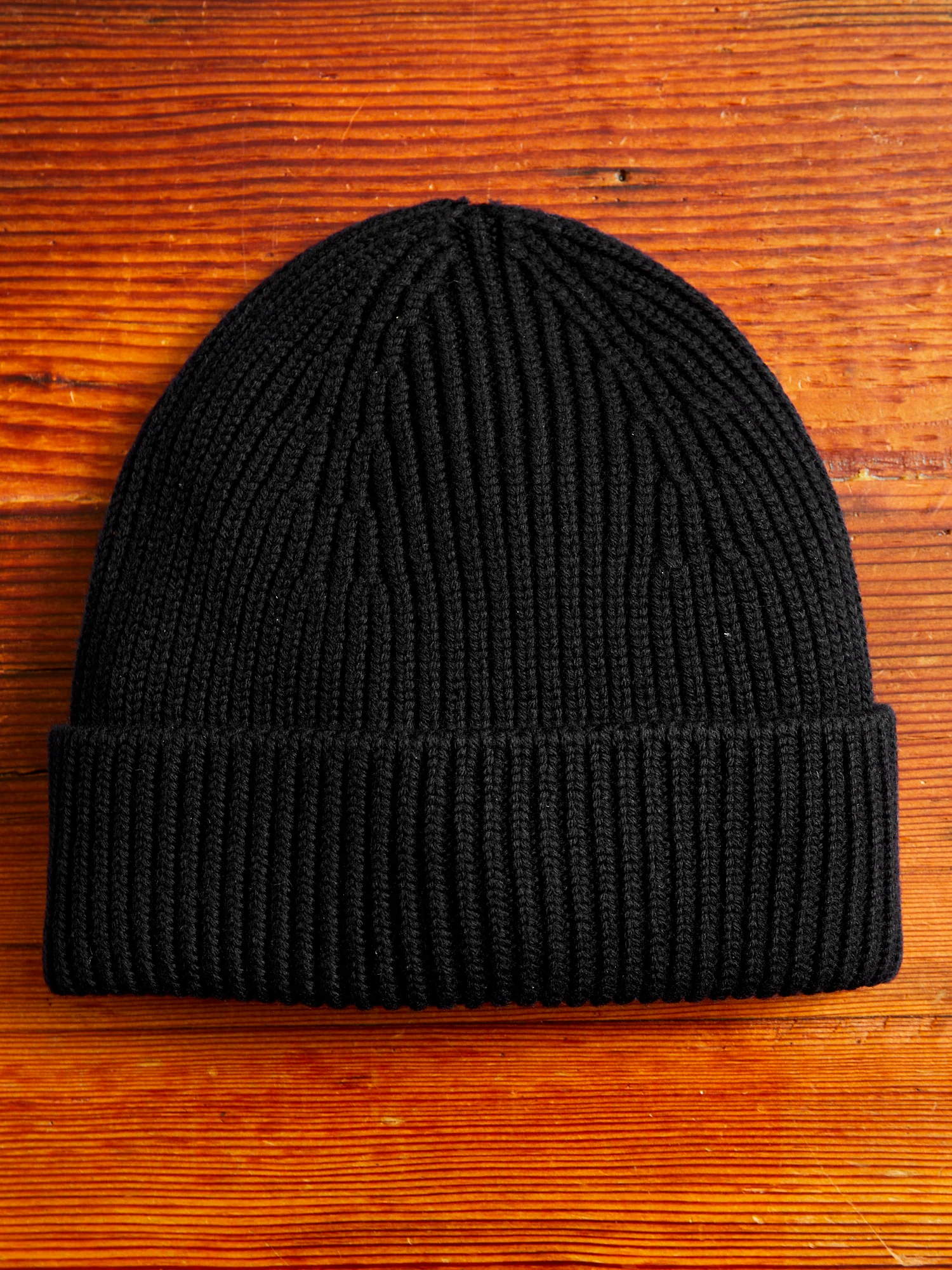 Merino Wool Watch Cap Beanie in Black - Image 3
