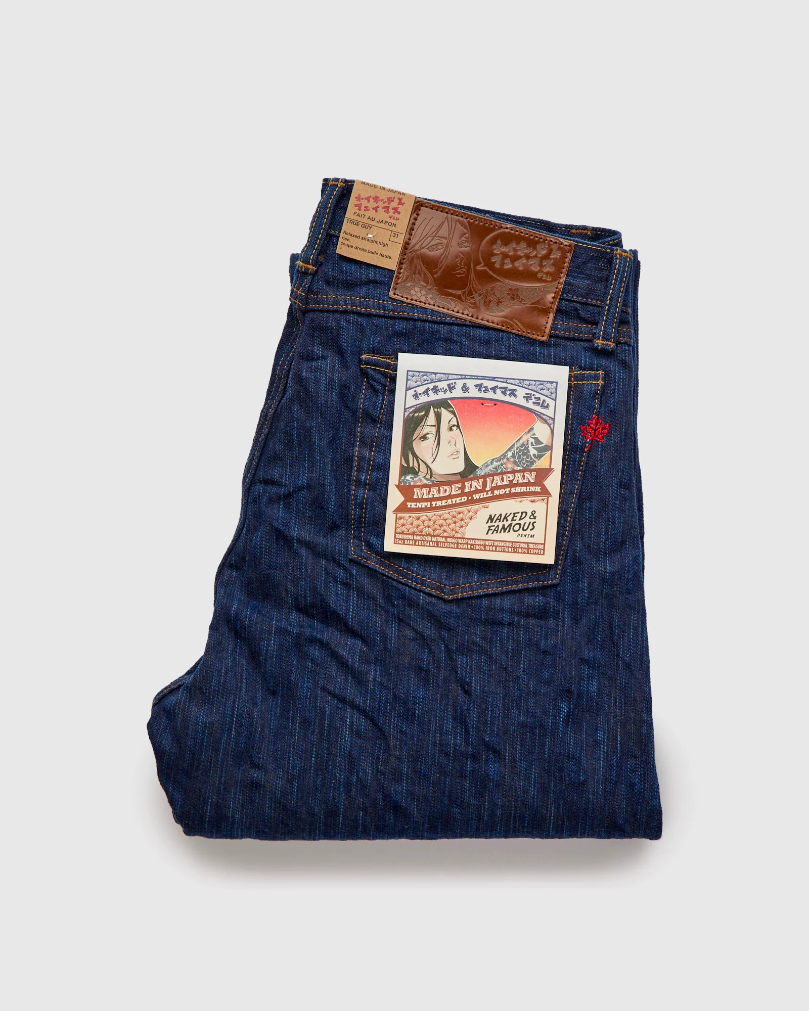 MIJ15 "Hand Dyed Natural Indigo x Kakishibu" 15oz Selvedge Denim - True Guy Fit