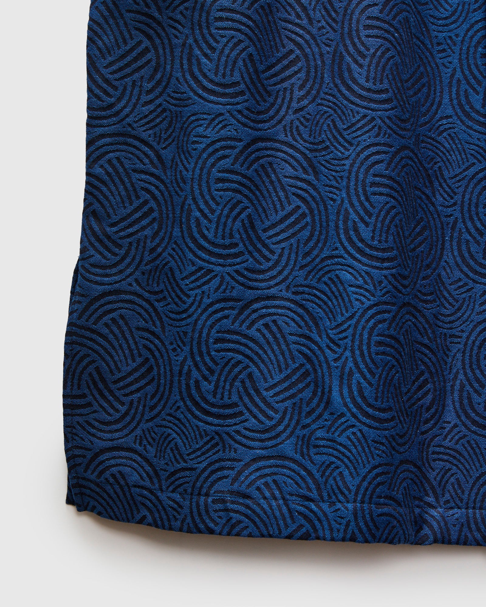 "Mizuhiki Knot" Aloha Shirt in Indigo - Image 7