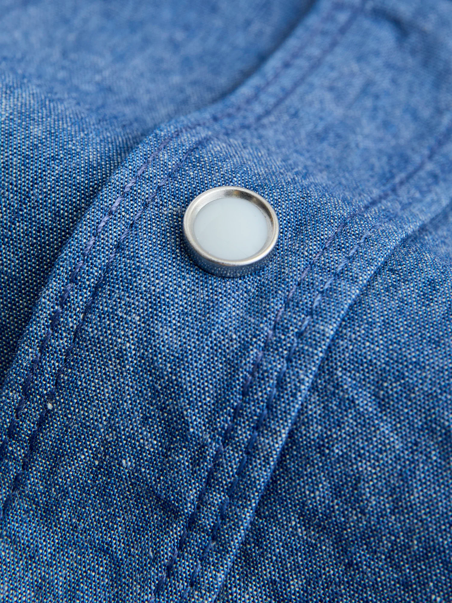 Modern Western Shirt in Indigo Chambray - Image 6