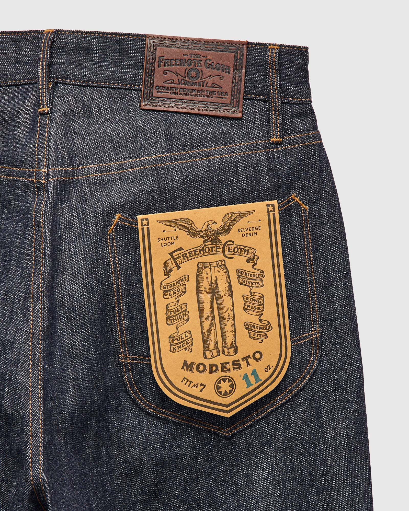 "1900s Modesto" 11oz Selvedge Denim - Straight Fit - Image 4