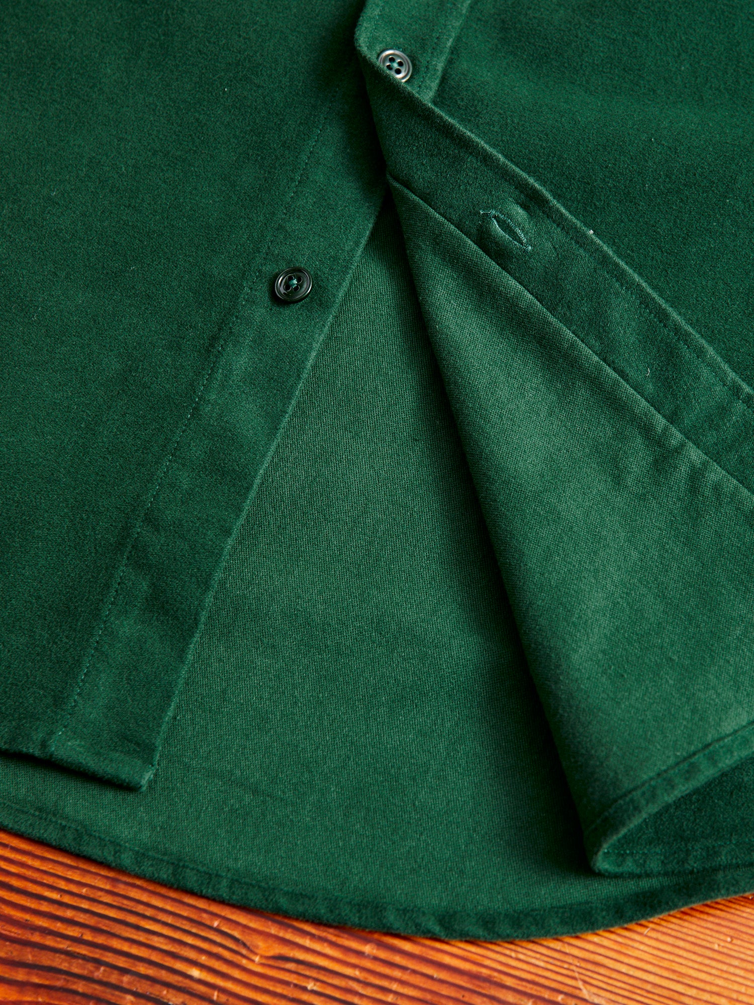 Moleskin Button-Up Shirt in Green - Image 7