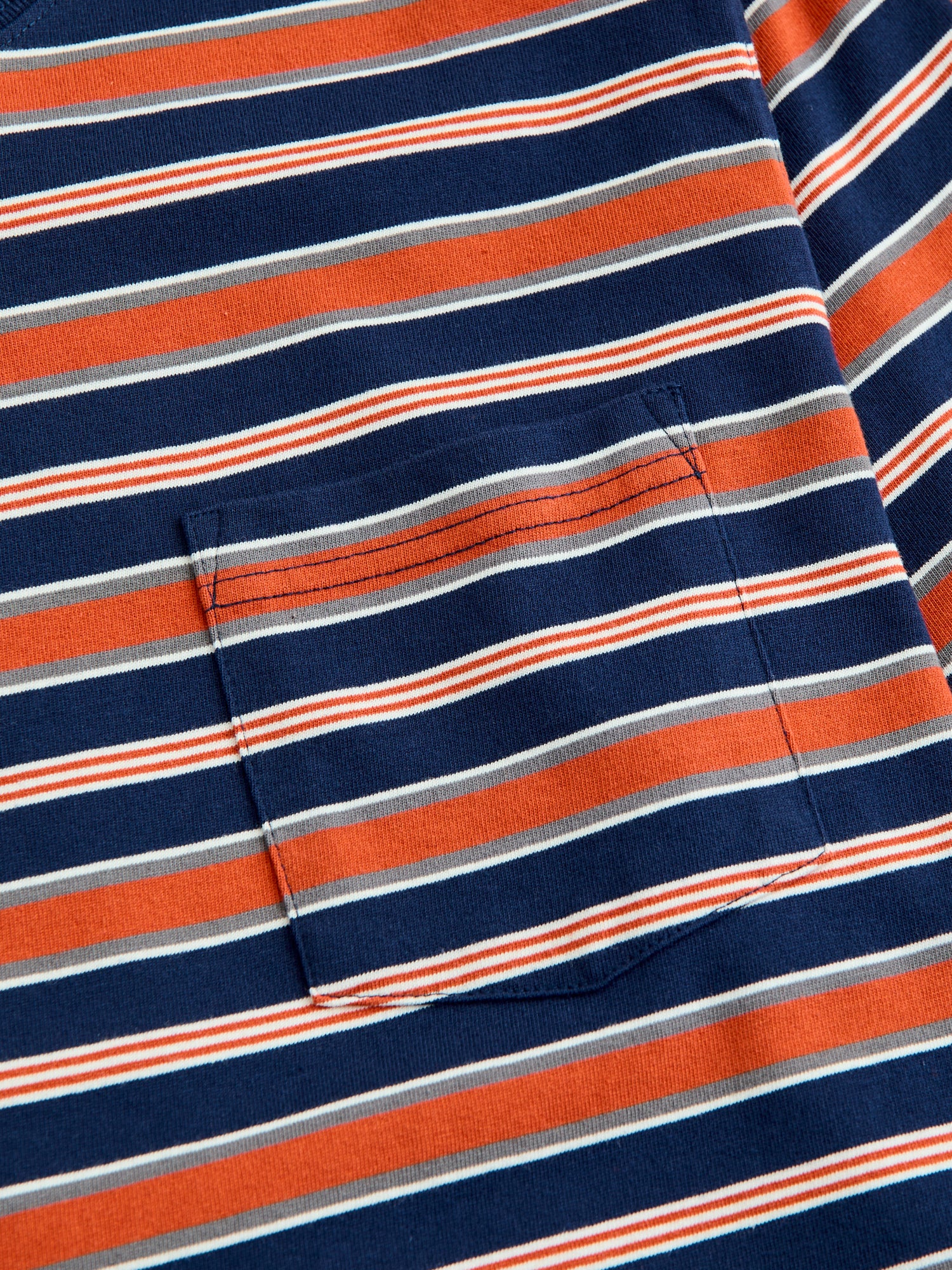 Multistripe Pocket T-Shirt in Navy - Image 5